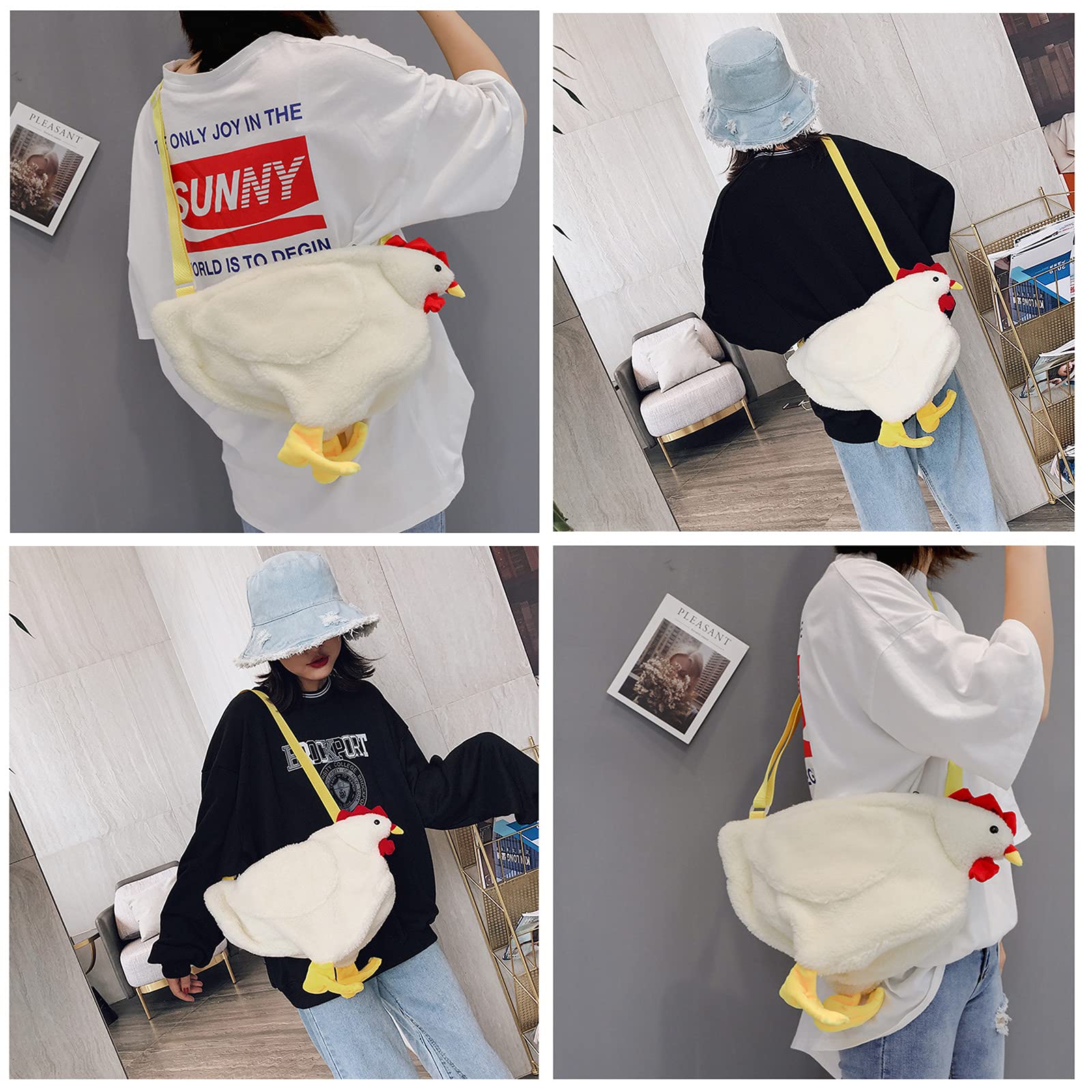 VDYXEW Cartoon Chicken Shoulder Bag for Women - Casual Crossbody Purse for Daily Use