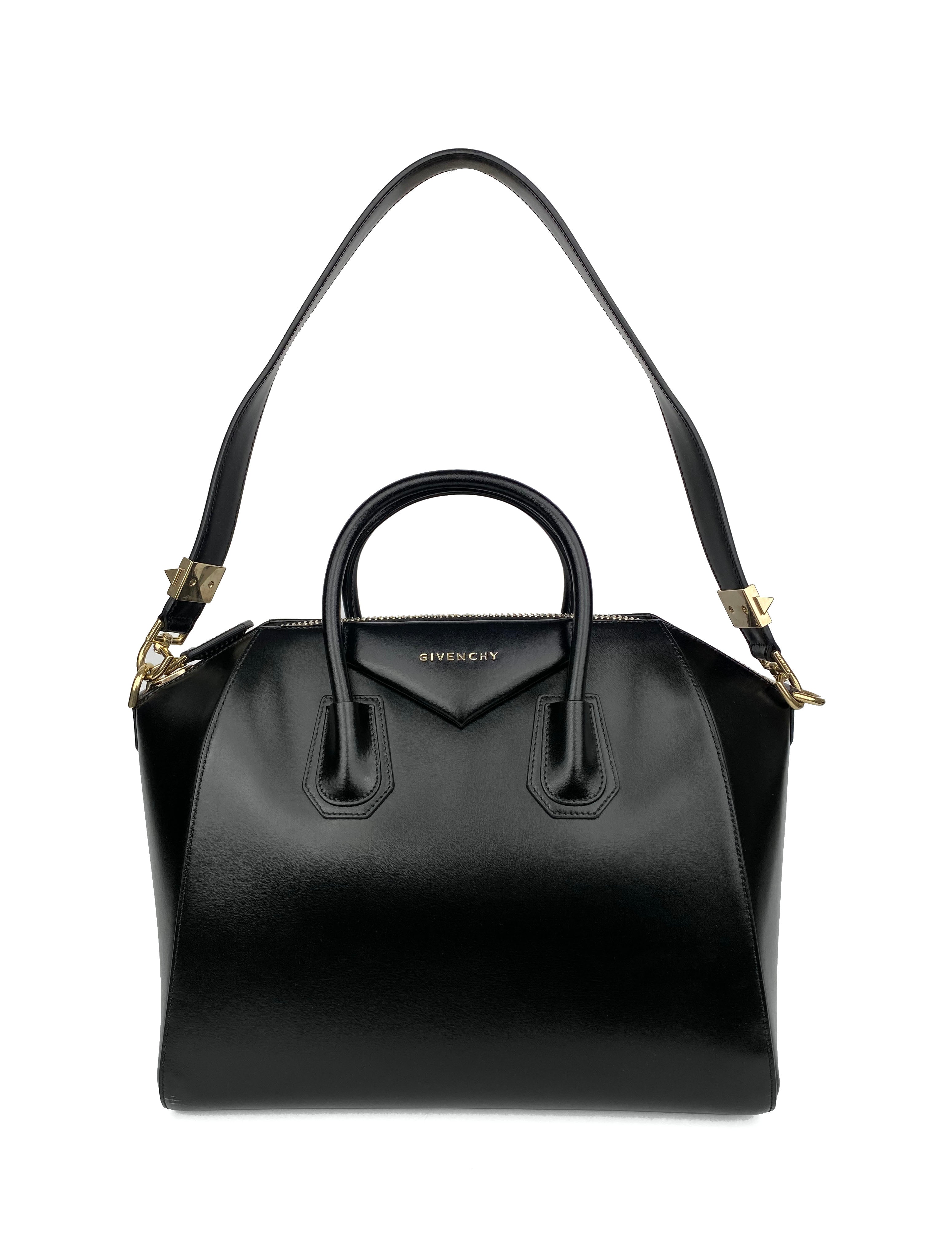 Givenchy Medium Black Antigona Leather Tote Bag for Women - Luxury Designer Handbag for Work, Travel & Everyday Use
