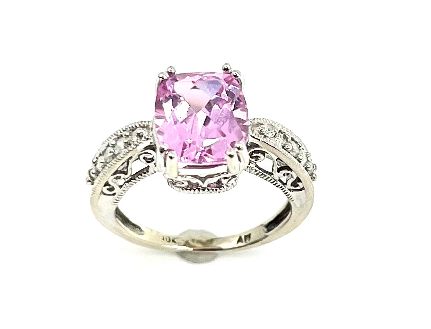 Elegant Pink Stone & Diamond Ring for Women | Vintage-Inspired Jewelry for Engagement, Wedding & Special Occasions