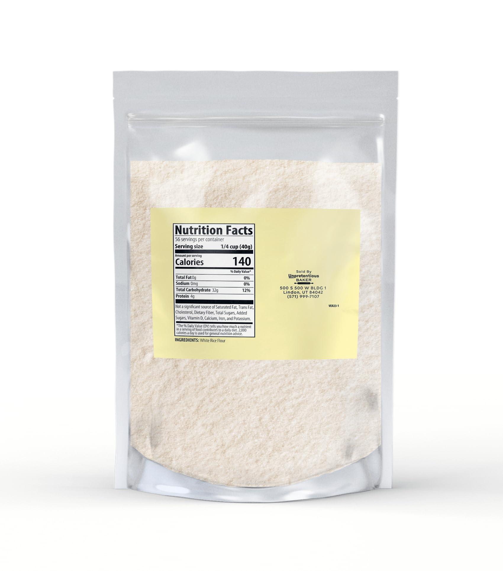 Premium White Rice Flour 5 lb - Gluten-Free Baking for Cookies, Cakes, Muffins & Bread - Perfect for Asian Cuisine, Vegan Recipes & All-Purpose Cooking