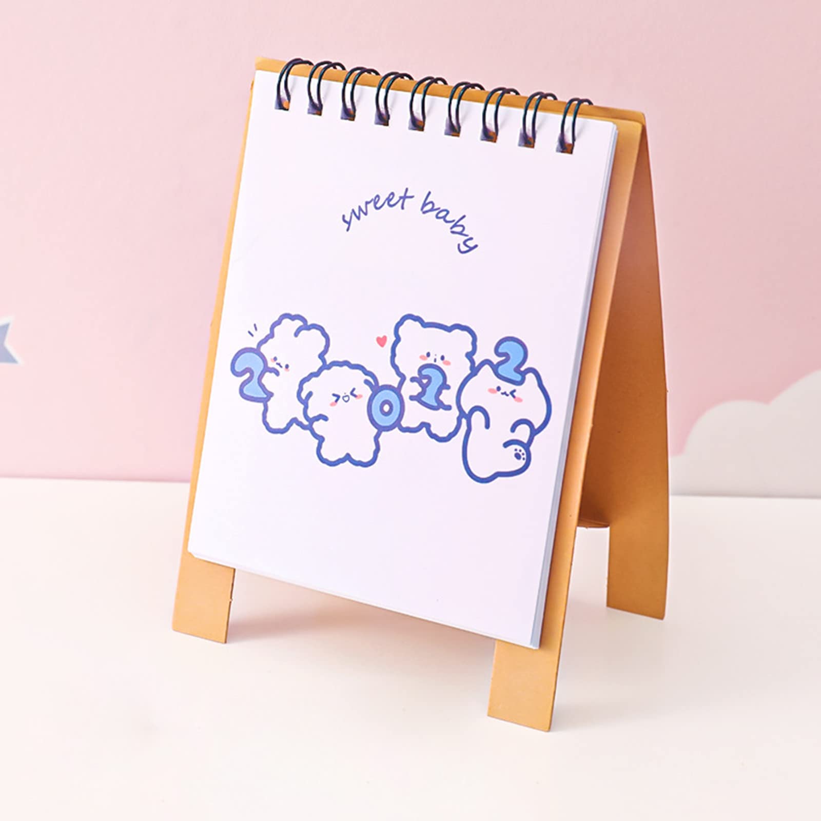 Cute Cartoon Desk Calendar 2022 - Small Desktop Ornament for Students, Office & Stationery - Multicolor 6