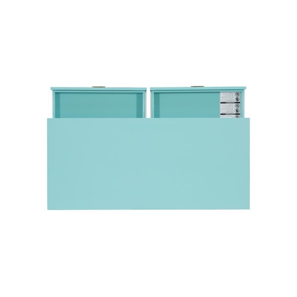 Linon Peggy Wood Two Drawer Writing Desk in Blue - Compact Home Office Desk for Small Spaces, Study & Work from Home (Blue Finish)