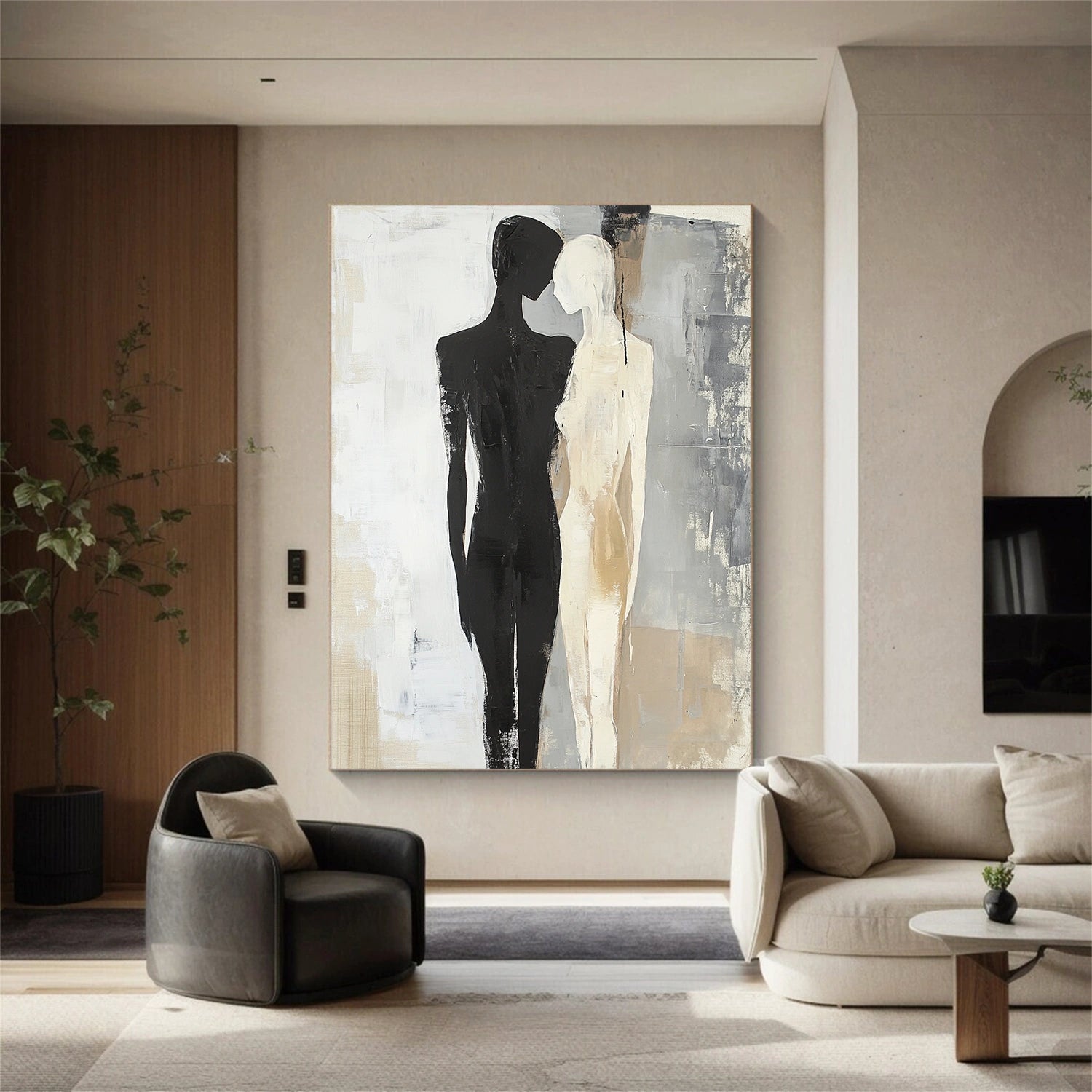 Contemporary Abstract Minimalist Wall Art Painting #CW006 - Modern Home Decor for Living Room, Bedroom & Office