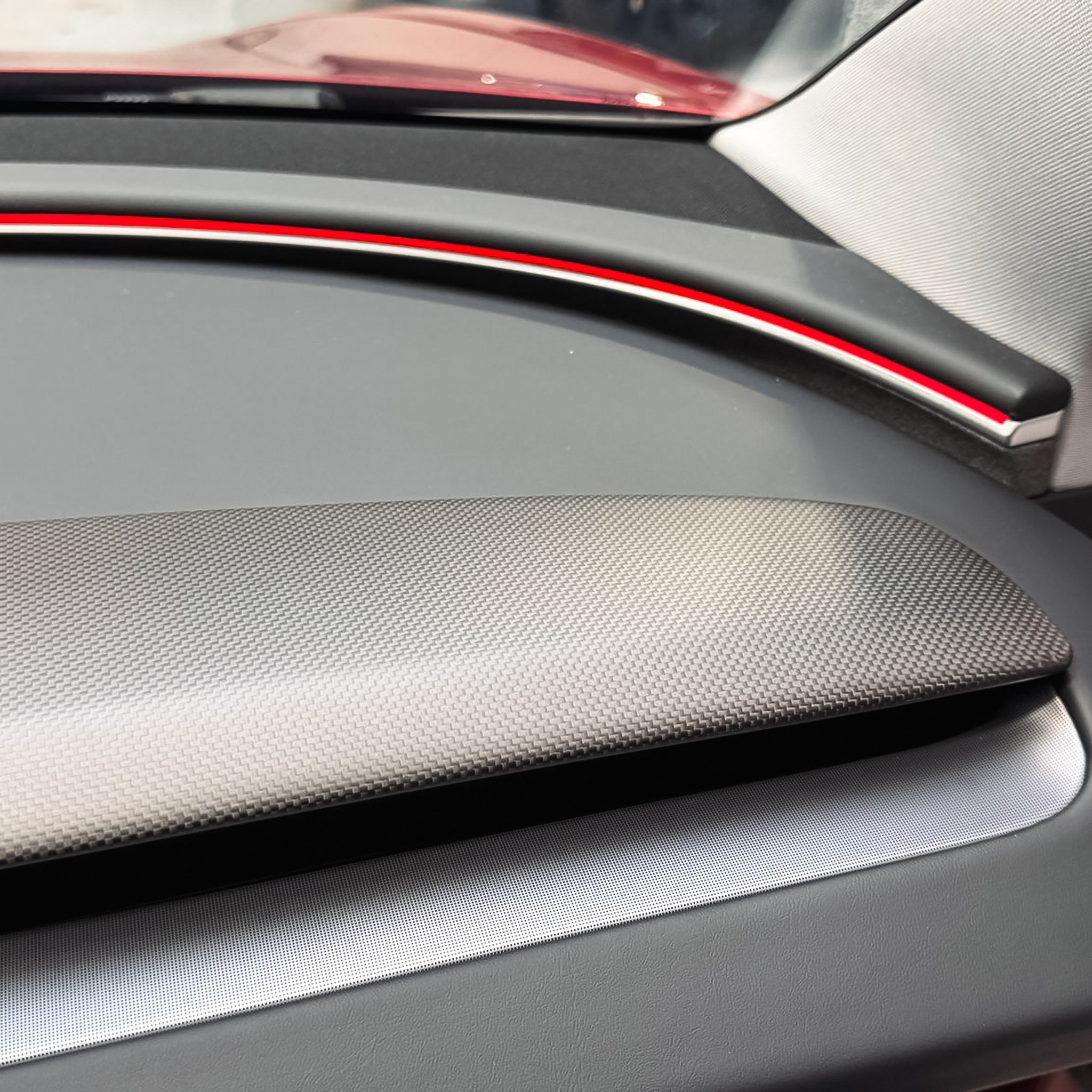 Premium Carbon Fiber Plain Weave Dashboard Trim Replacement for Tesla Model 3 Highland 2024+ | Lightweight & Durable Interior Upgrade | Perfect for Car Enthusiasts & Luxury Vehicle Customization