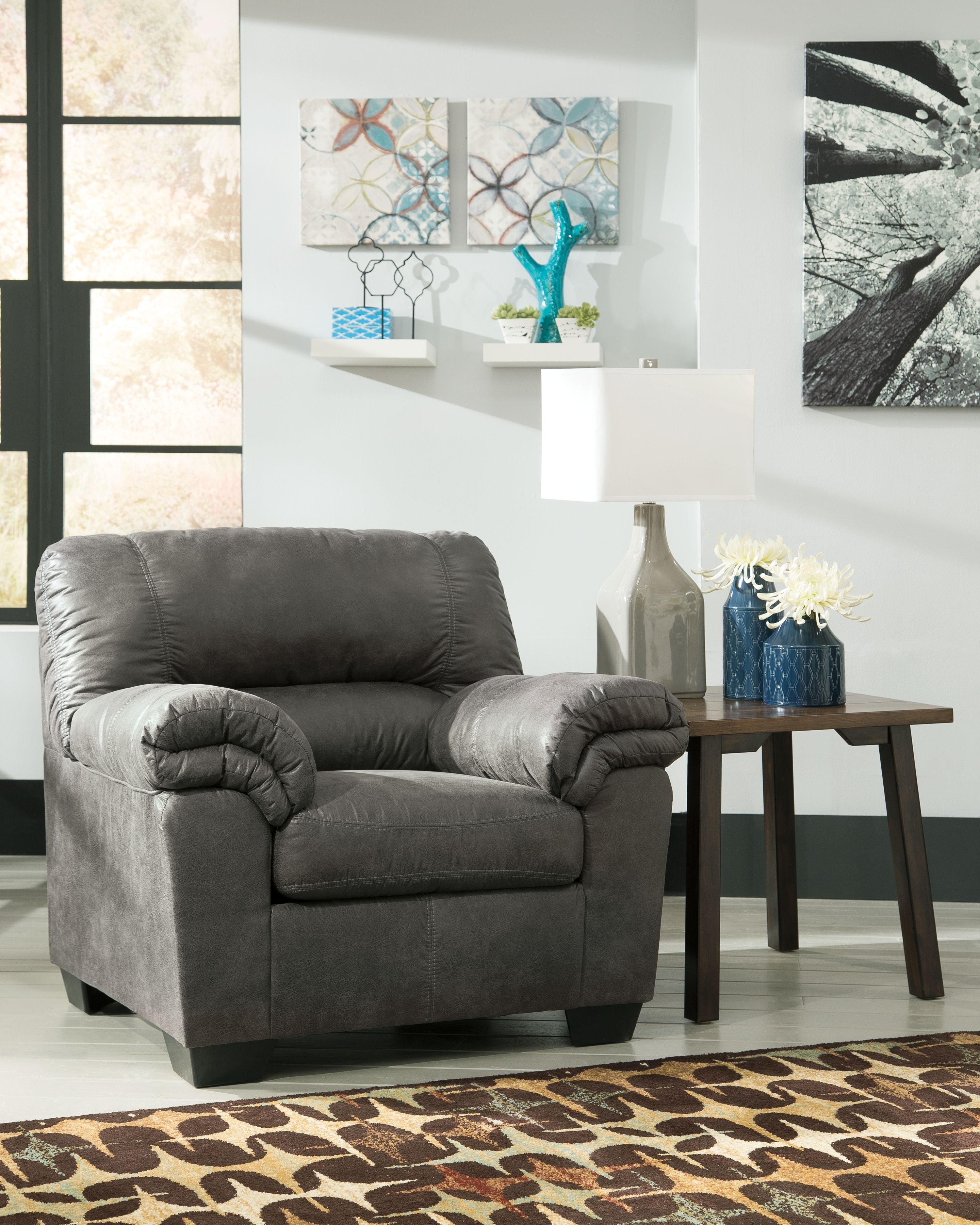 Bladen Chair and Ottoman Set - Modern Living Room Furniture for Relaxing & Comfort - Perfect for Home, Office, and Lounge Areas