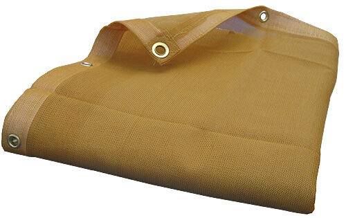Heavy Duty Tan Mesh Screen Shade Tarp - 12x12 FT Sun Shade Cover for Trucks, Boats, Construction & Outdoor Events - Durable Hauling Tarp with UV Protection