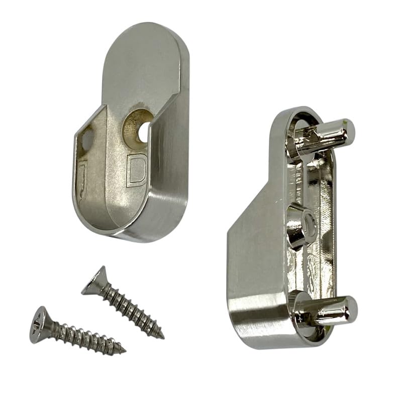 Custom Cut Oval Closet Rod - Up to 36 Inches with Rear Pin Wall Brackets in Satin Nickel Finish | Perfect for Walk-In Closets, Bedroom Storage & Space-Saving Organization