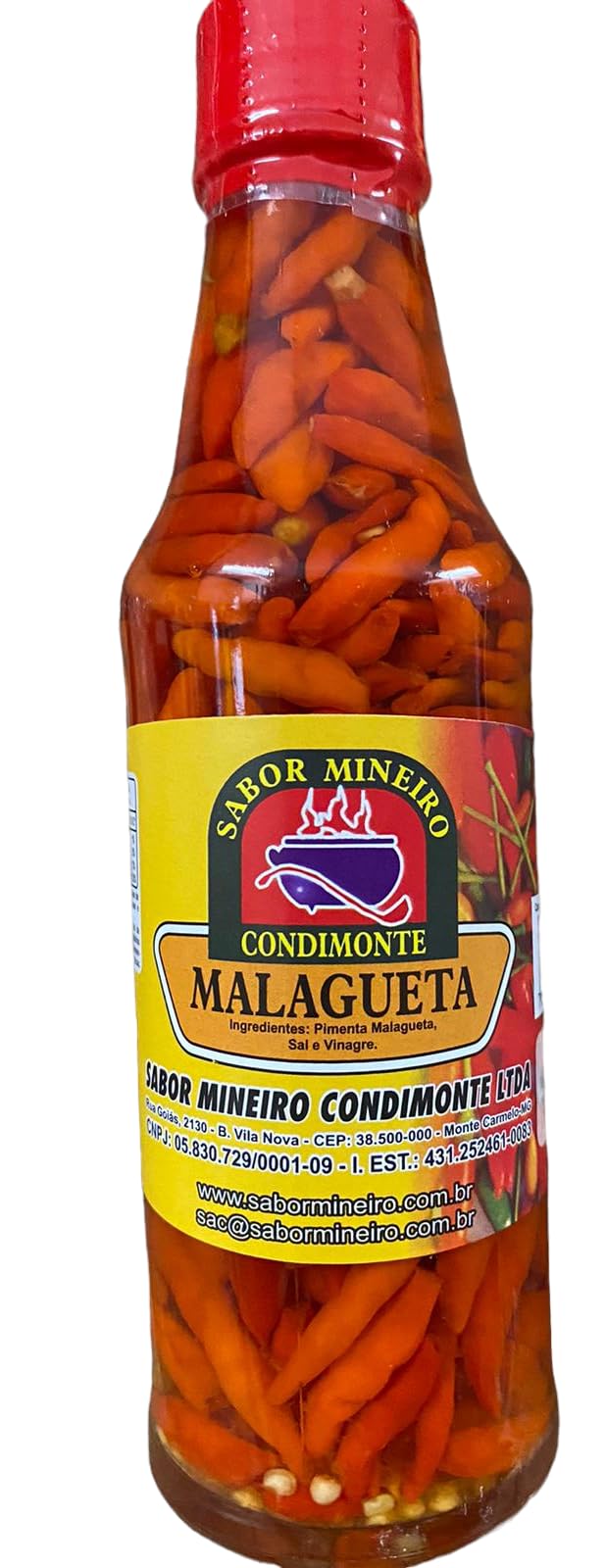 Sabor Mineiro Condimonte Pimenta Malagueta Hot Sauce - 120g Brazilian Chili Pepper Sauce for Tacos, Wings & BBQ | Spicy & Flavorful