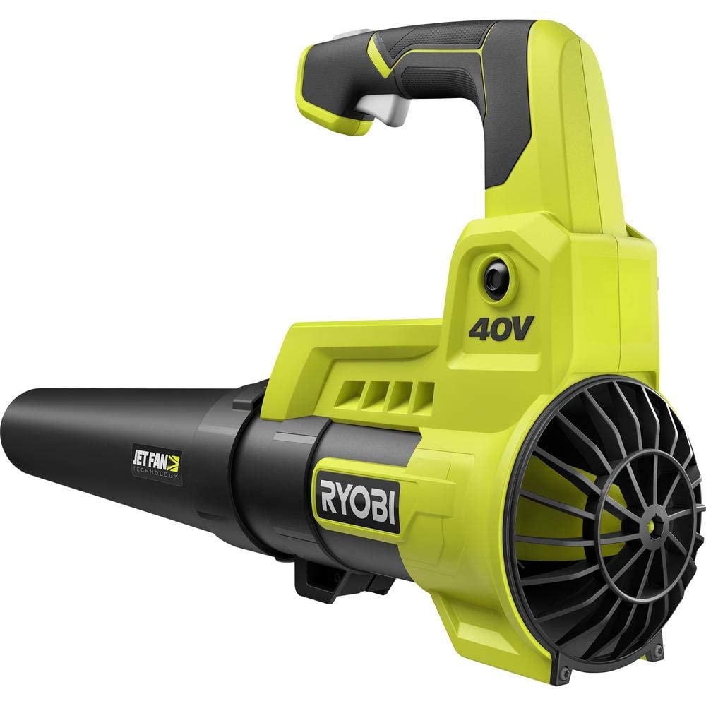 RYOBI 40V Cordless Leaf Blower - 110 MPH 525 CFM Variable Speed Jet Fan, Lithium-Ion Battery Powered (Battery & Charger Not Included) | Perfect for Yard Cleanup, Leaf Removal & Outdoor Debris Clearing (Renewed)