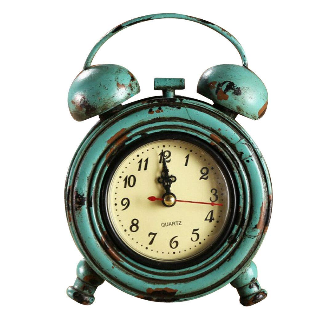 Vintage 50's Style Metal Diner Wall Clock - Retro Kitchen, Office & Home Decor (Blue) - Perfect for American Diner, Cafe, Restaurant & Man Cave Decorations