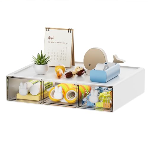 White & 3 Drawers