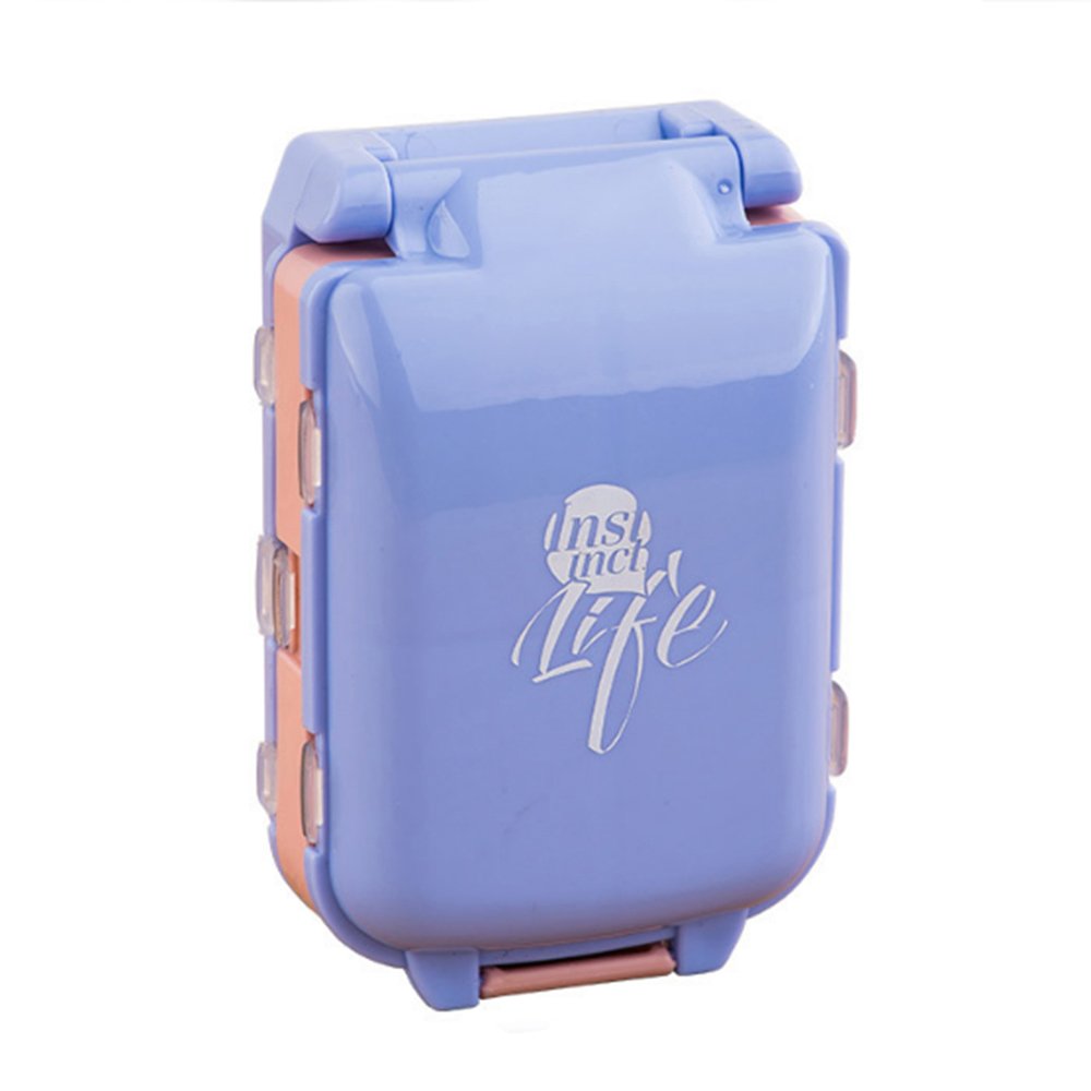 ToiM 8-Compartment Weekly Pill Organizer - Portable Plastic Medicine Storage Box for Vitamins, Pills & Supplements (Blue) | Perfect for Travel, Home & Daily Medication Management