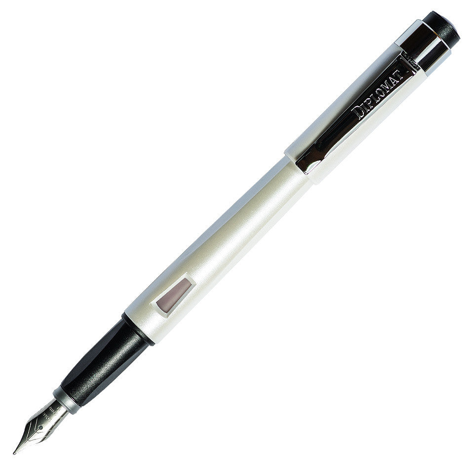 Diplomat Magnum Fountain Pen - Premium Pearl White Luxury Writing Instrument for Calligraphy, Journaling & Gifting | Elegant Office & Wedding Pen
