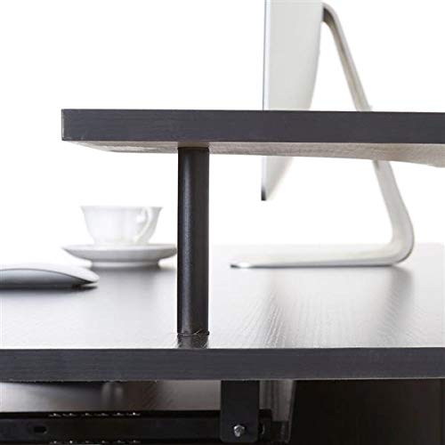 Black Melamine Computer Desk with Drawers - Sturdy Workstation for Home Office, Gaming & Study - Space-Saving Modern Design for Small Rooms