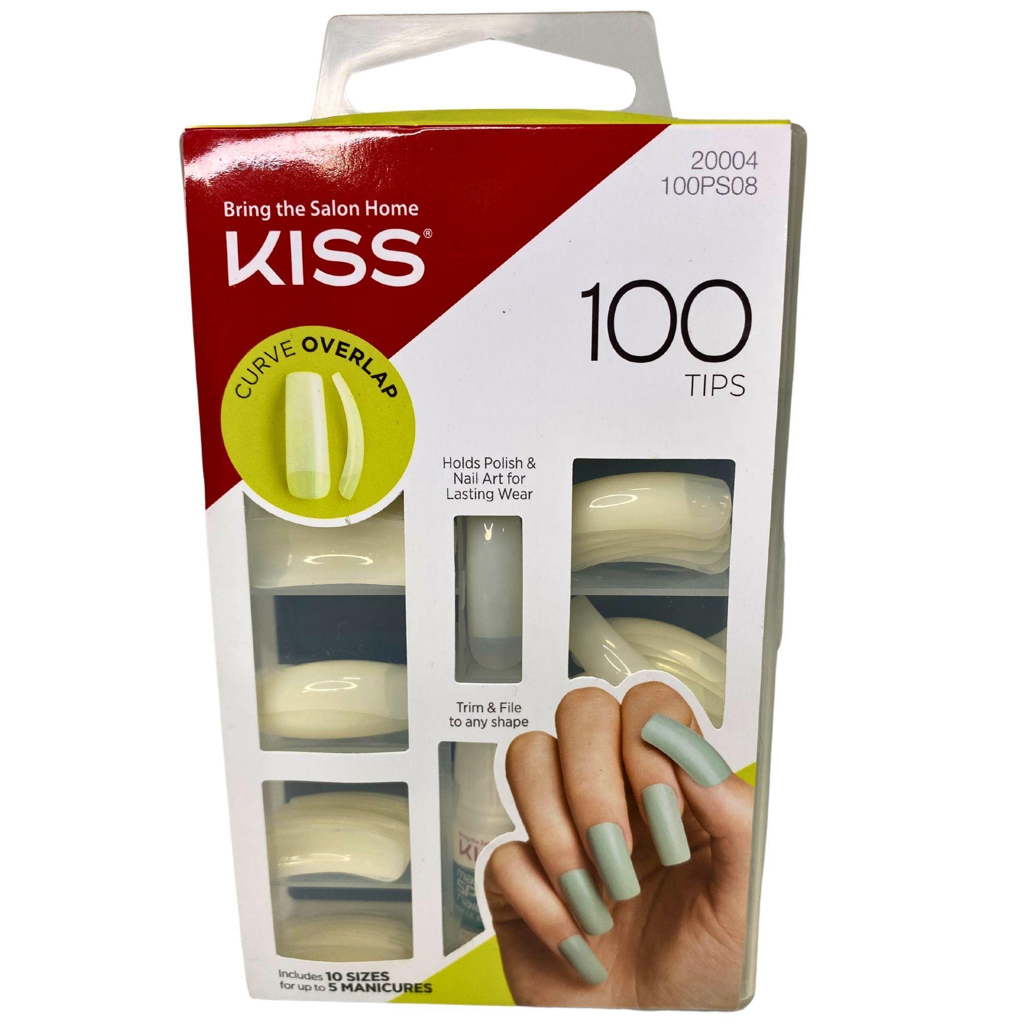 Kiss Bring The Salon Home 100 Tips with 10 Sizes (24 Pcs) - Professional Nail Art Kit for Home Manicures & Salon-Quality Nail Extensions