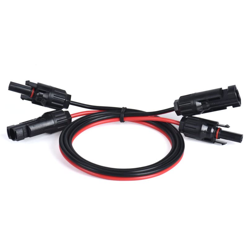 2.5mm² Solar PV Extension Cable with M8 Ring Terminal & Crocodile Clips - 30A 600V Power Battery Wire (3M) - Ideal for Solar Panel Connections, RV Batteries, and Off-Grid Power Systems