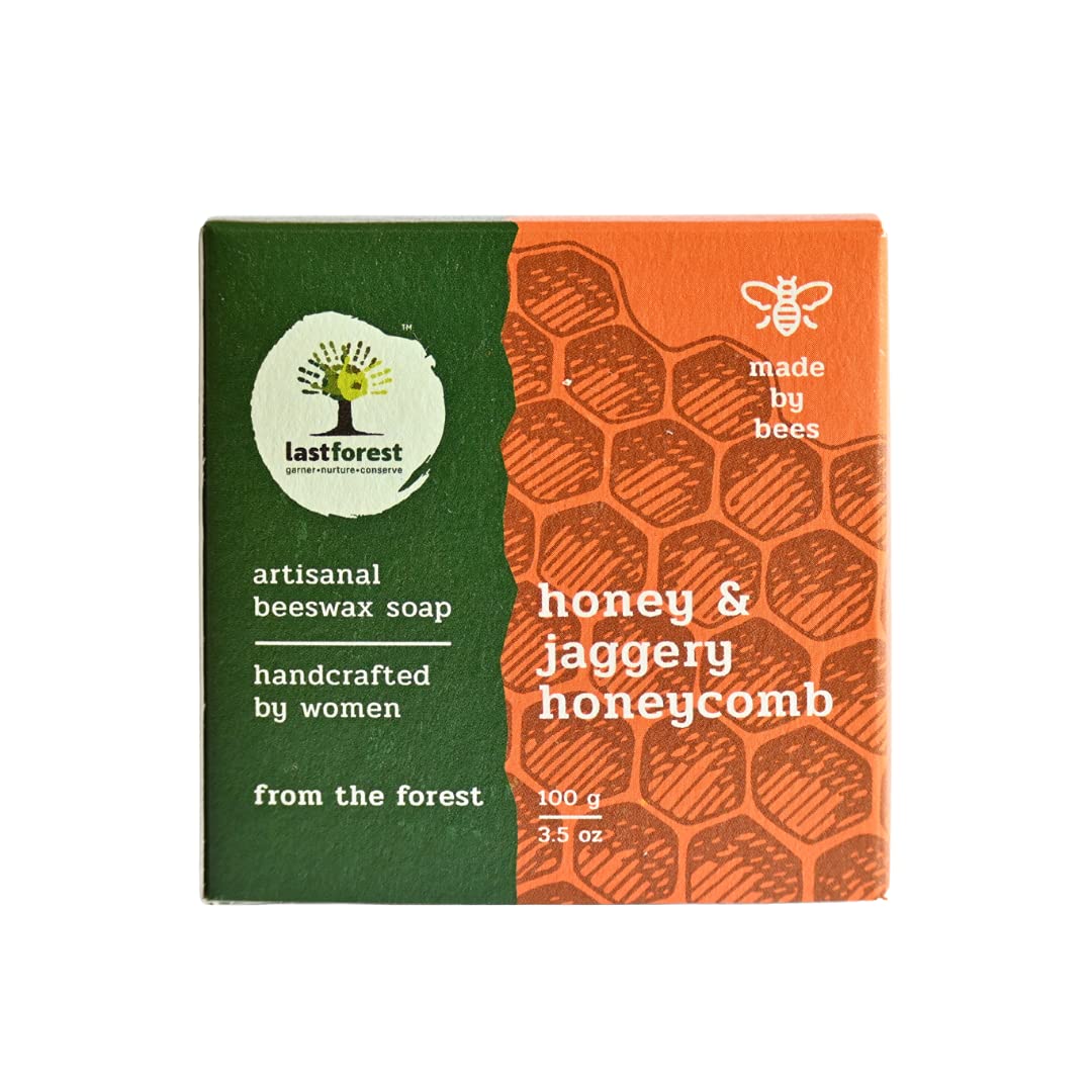 Last Forest Beeswax Soap (100g) - Natural Handmade Herbal Bath Bar for Glowing Skin | 100% Pure Ingredients with Honey & Jaggery | Moisturizing Body Wash for Men & Women | Perfect for Dry Skin Care & Eco-Friendly Bathing Routine