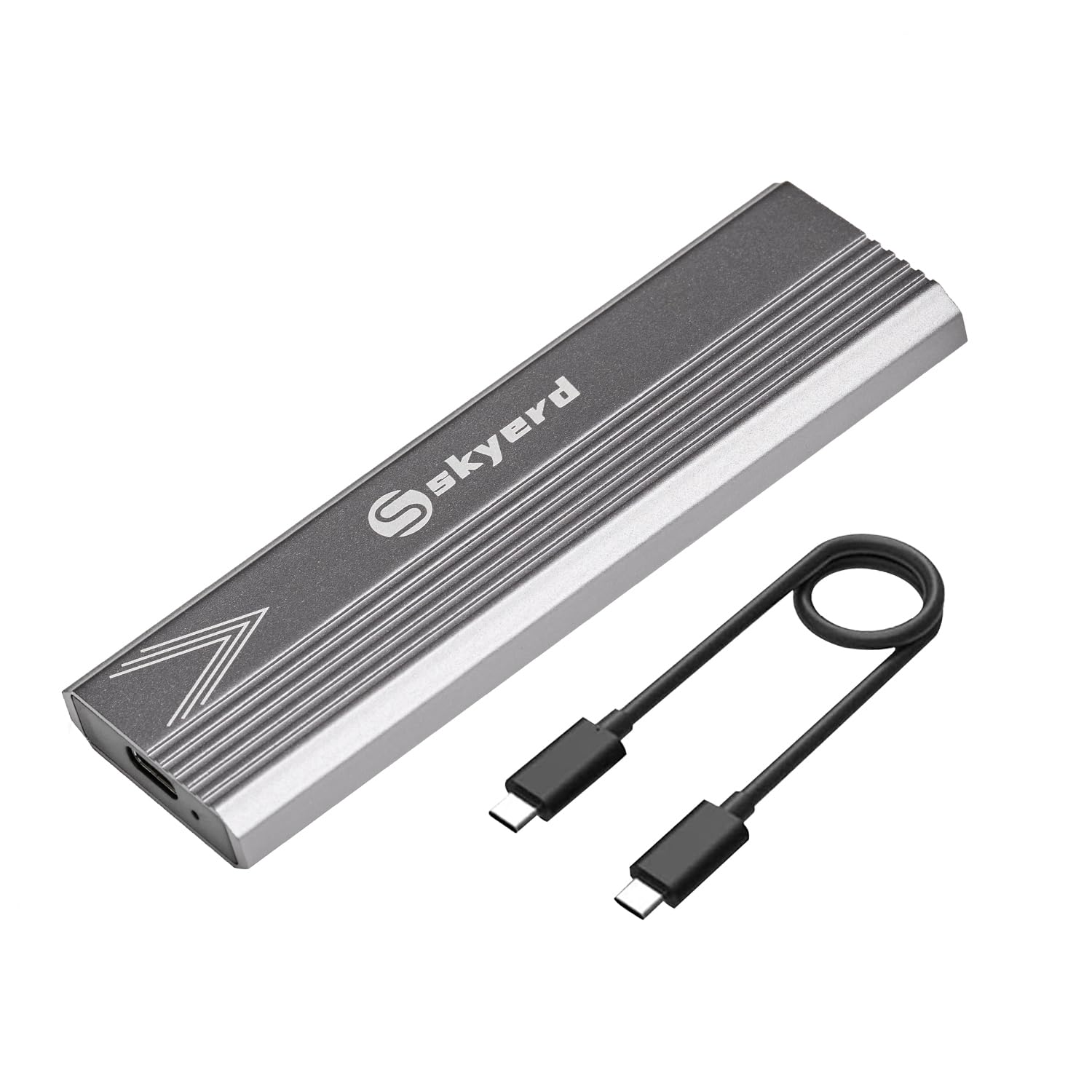 512GB M.2 NVMe PCIe Portable External SSD with USB 3.1 Gen 2 (10Gbps) - Up to 1050MB/s Transfer Speed - USB-C Adapter for PC, Mac, Laptop - Ideal for Students, Professionals & Gaming - Space Gray | Fast Data Storage for Work, School & Creative Projects