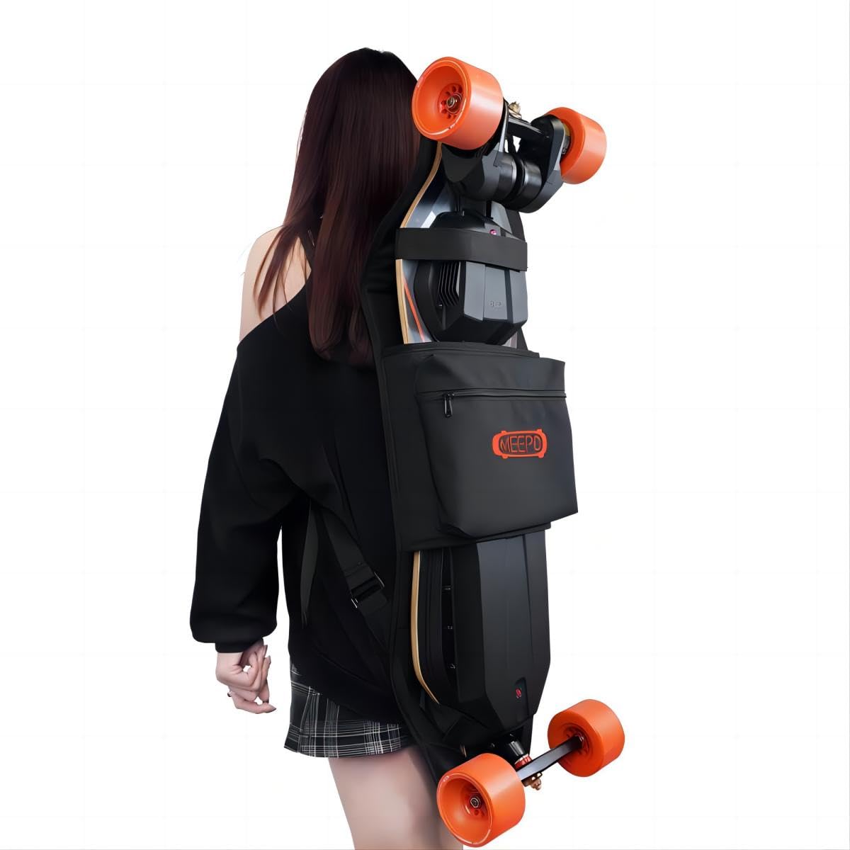Meepo Waterproof Backpack for Voyager & Envy Electric Longboard Skateboards - Durable Commuter & Travel Storage for School, Work & Outdoor Adventures