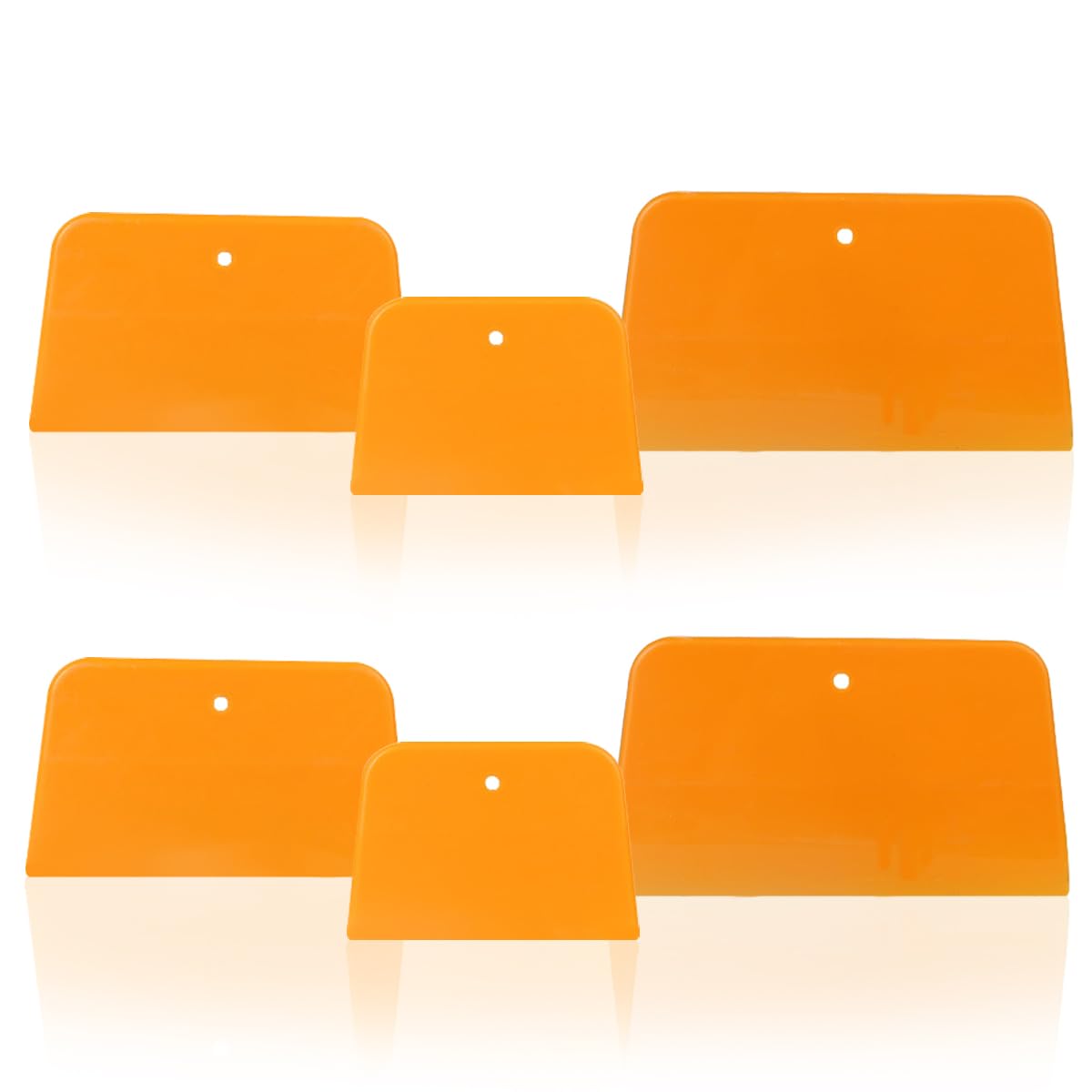 4, 5 & 6 Inch Car Body Filler Spreaders - Reusable Hard Plastic Automotive Putty Applicators for Body Fillers, Glazes, Caulks & Paint (6-Piece Set) - Perfect for Auto Body Repair & DIY Projects