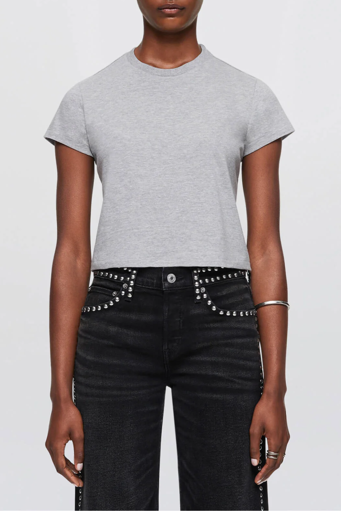 Vintage 1950s Boxy T-Shirt - Heather Grey | Retro Style Unisex Tee for Casual Wear & Everyday Outfits