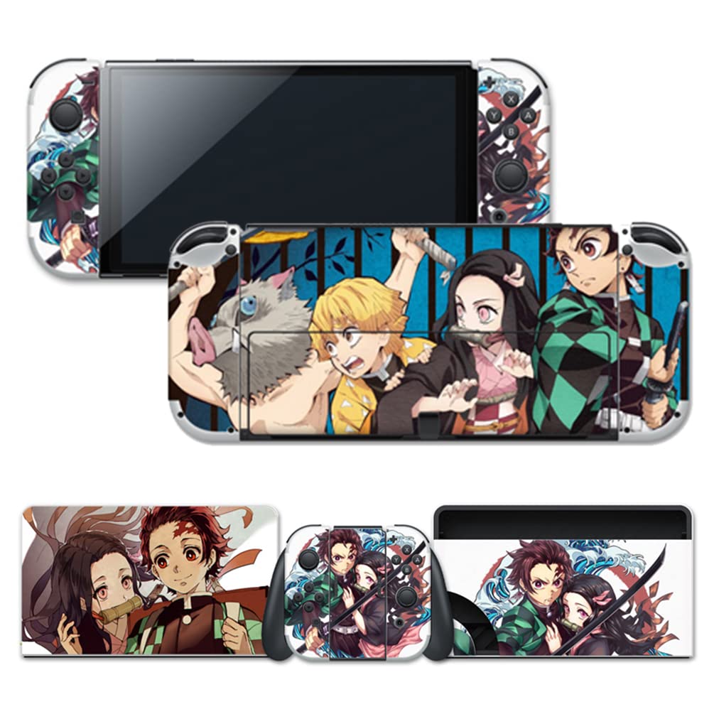 Nintendo Switch OLED Model Skin Cover Decals - Full Set Vinyl Protector Wrap for Console & Dock | Durable Game Protector Faceplate Stickers | Perfect for Gaming, Travel & Customization