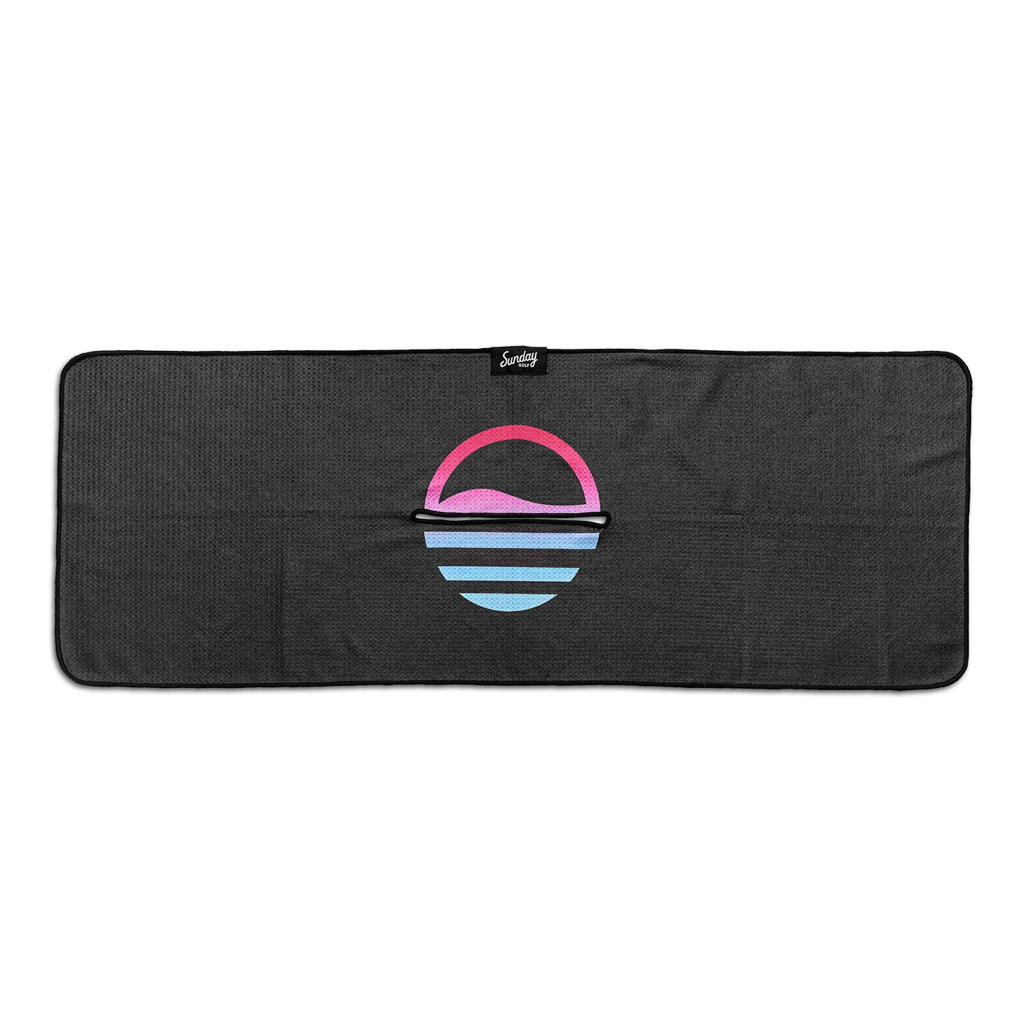 Sunday Golf Microfiber Golf Towel 14x40 Inches - Premium Waffle Pattern with Center Slit - Absorbent & Durable - Miami Vice Design - Perfect for Golfers, Caddies & Club Cleaning