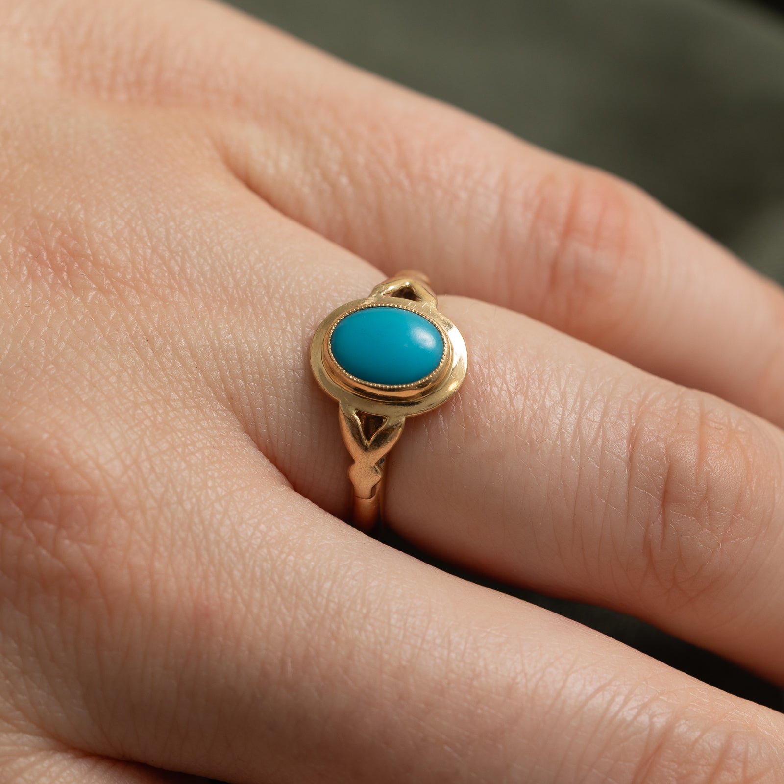 Turquoise Bezel Set Ring - 0.75ct Genuine Stone - Size 4.75 - Handmade Sterling Silver Jewelry - Perfect for Boho Fashion & Gift Giving