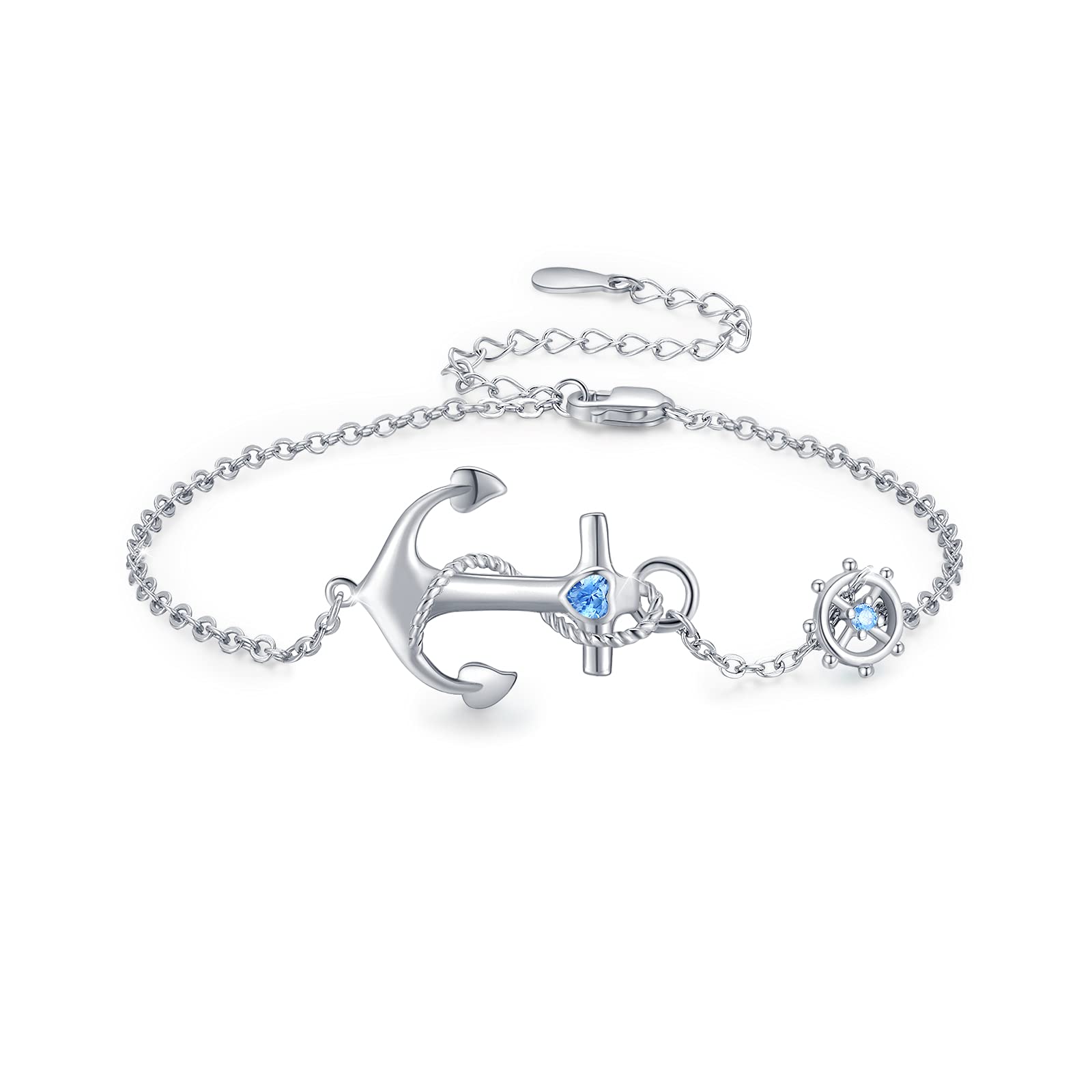 925 Sterling Silver Anchor Anklet for Women - Nautical Sailor Jewelry Gift for Best Friend, Beach Vacation & Summer Outfit Accessory
