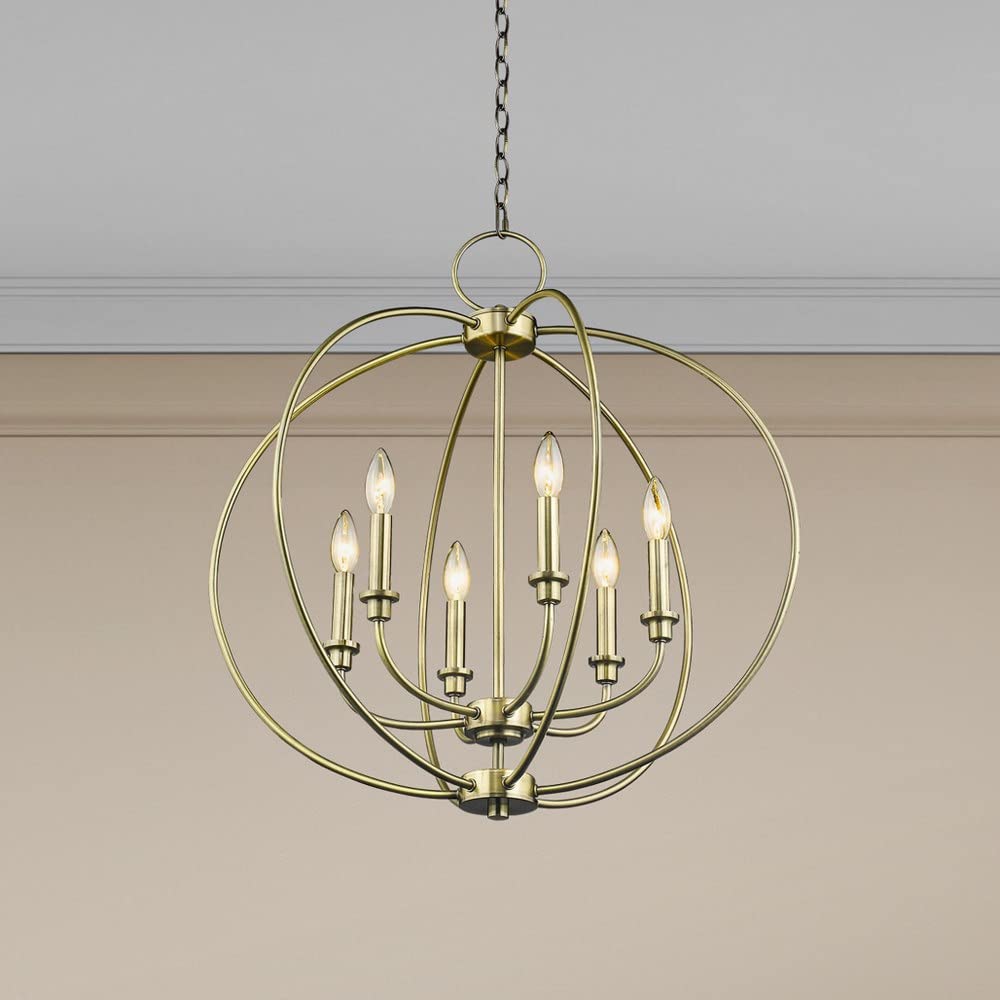 Livex Lighting 4666-04 6-Light Black Modern Chandelier - Elegant Ceiling Fixture for Dining Room, Bedroom, or Living Room Lighting