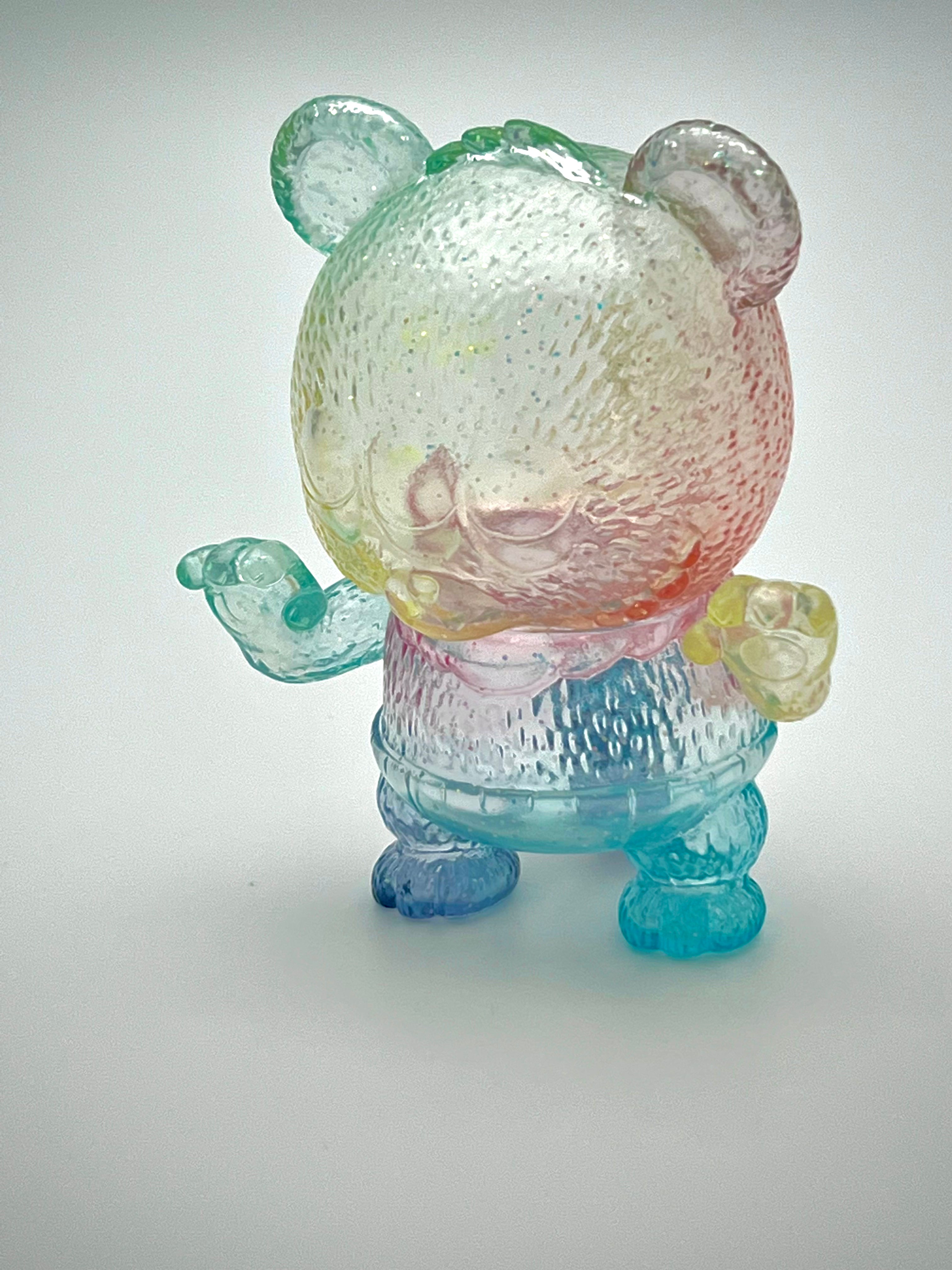 MoMoo Kuma X Art Junkie Baby Kumara Rainbow Glass Bottle - Colorful Reusable Water Bottle for Kids, Perfect for School, Travel & Outdoor Activities