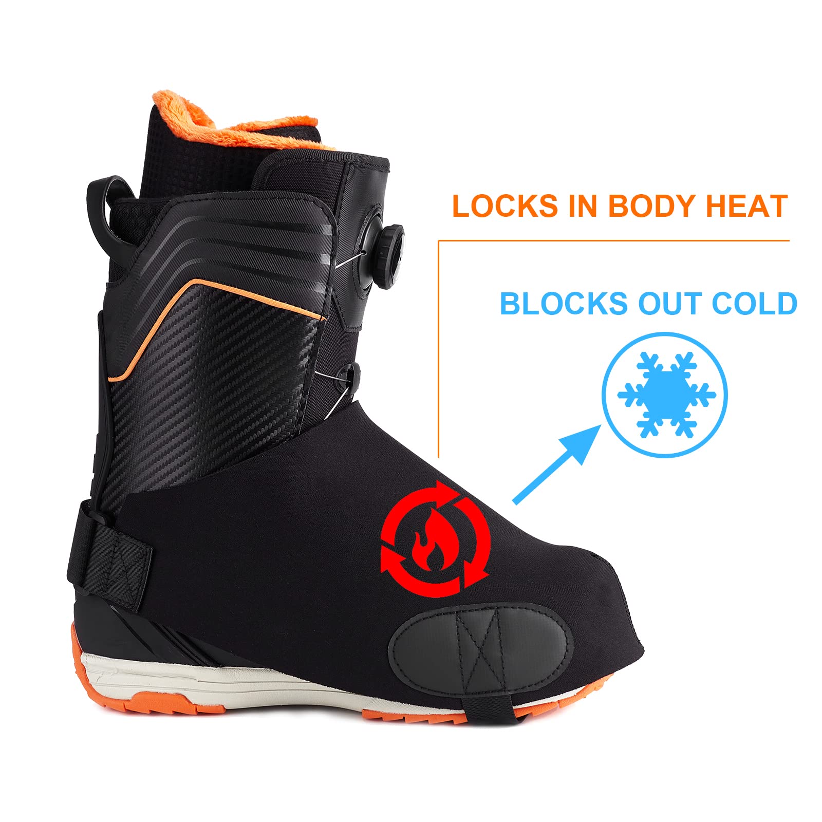 QEES Insulated Ski Boot Covers - Waterproof Hunting & Snow Boot Warmers for Men & Women - Perfect for Winter Sports, Outdoor Activities & Gifts
