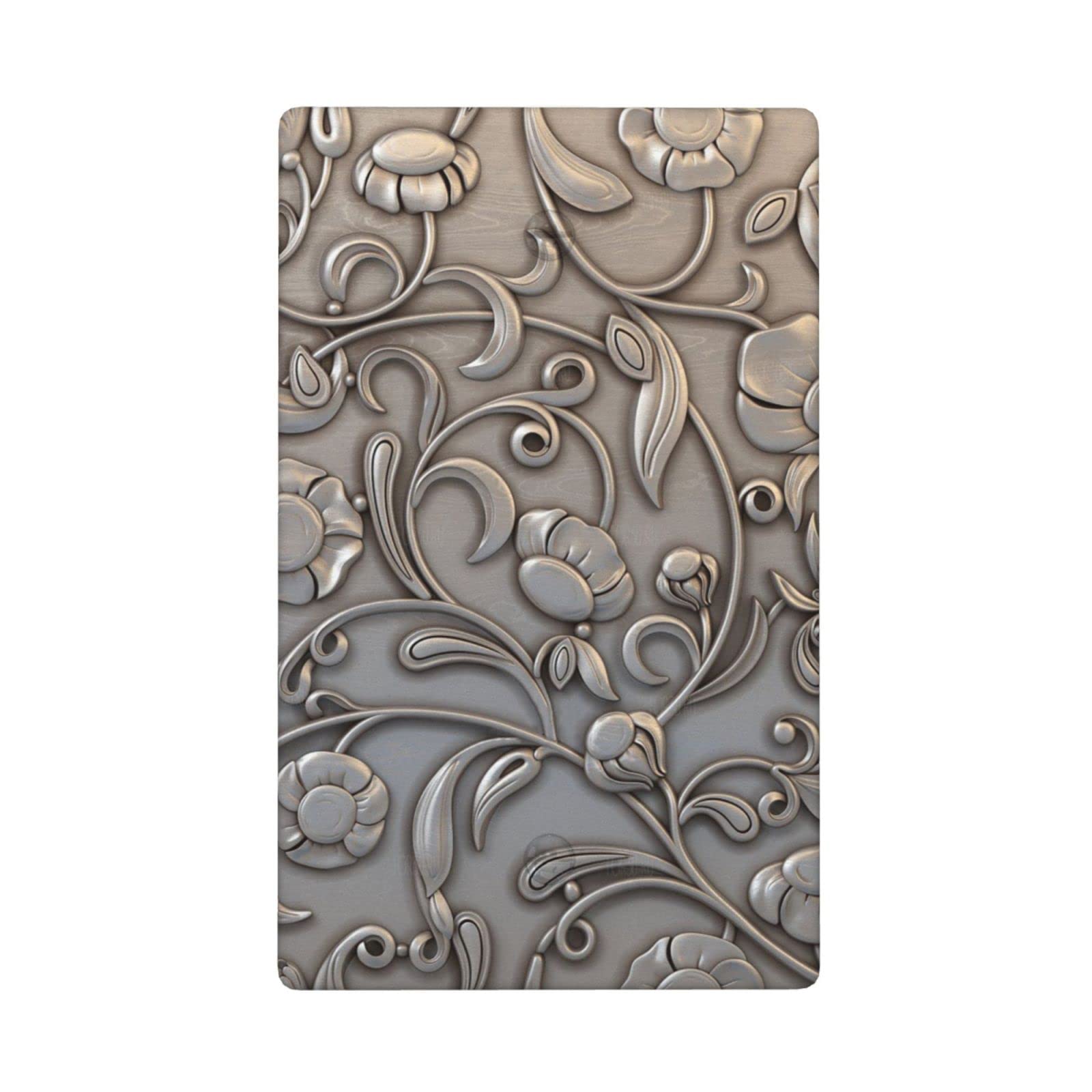 Decorative Brass Floral Print One Gang Blank Light Switch Cover - Plastic Wall Plate for Electrical Outlets, Kitchen & Bedroom Decor (10872) | Elegant Home Upgrade for Modern & Vintage Interiors