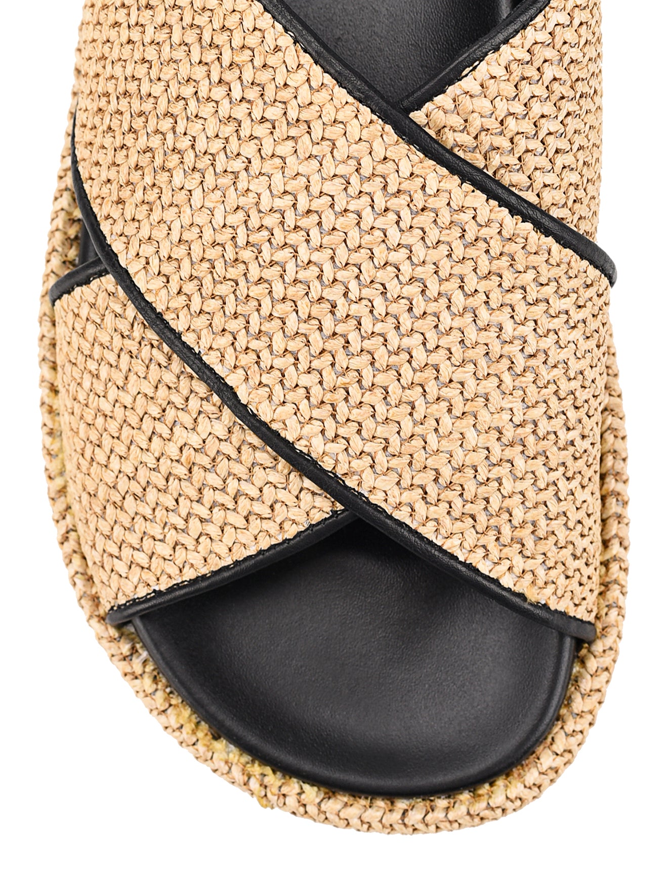 April Women's Flatform Sandals - Natural Weave & Black | Comfortable Summer Platform Sandals for Beach, Vacation and Casual Outfits