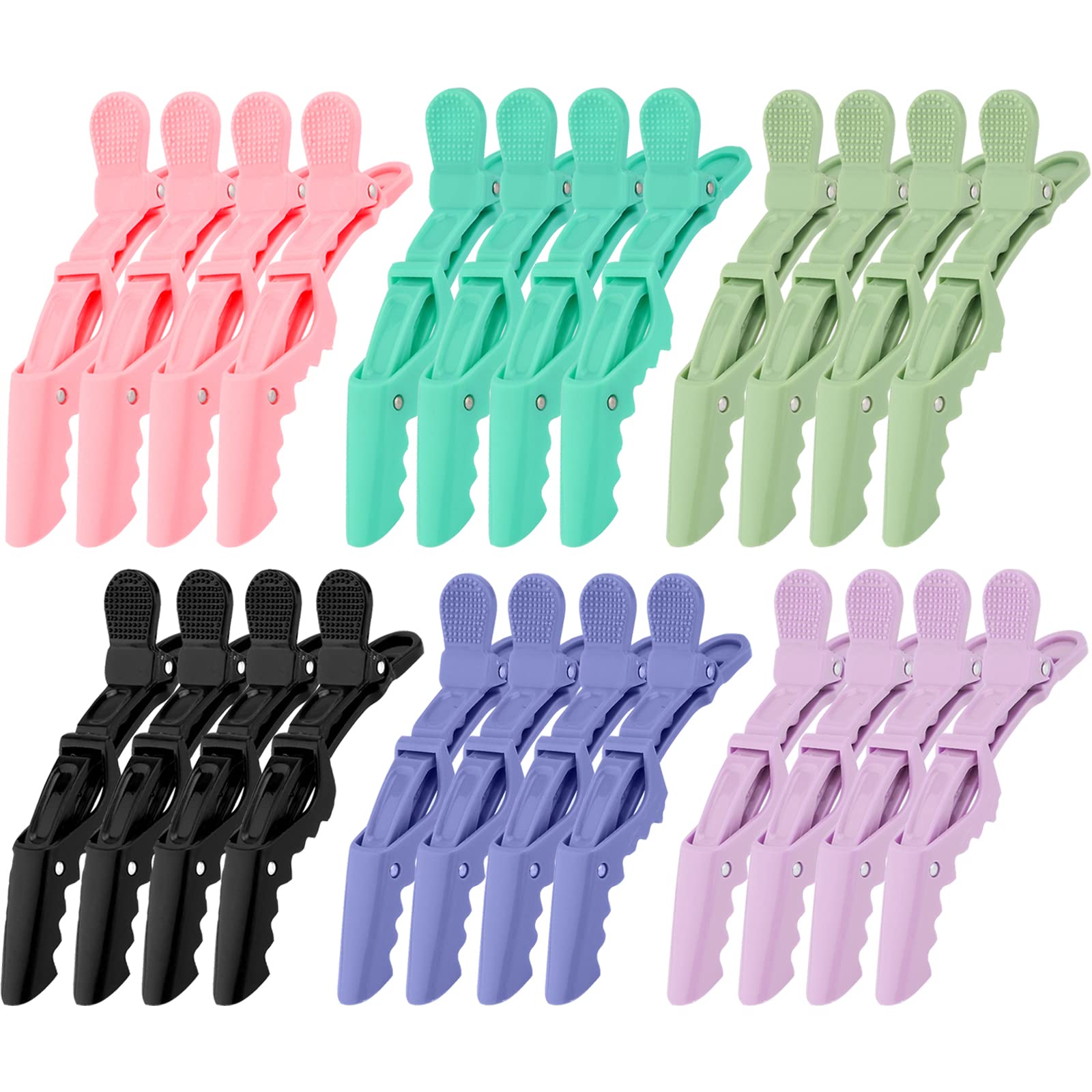 Ondder 24 Pack Alligator Hair Clips 4.5 Inch - Hair Sectioning & Styling Clips for Women Men Girls Teens - Multicolor Hair Accessories for Salon, Home, DIY & Everyday Use