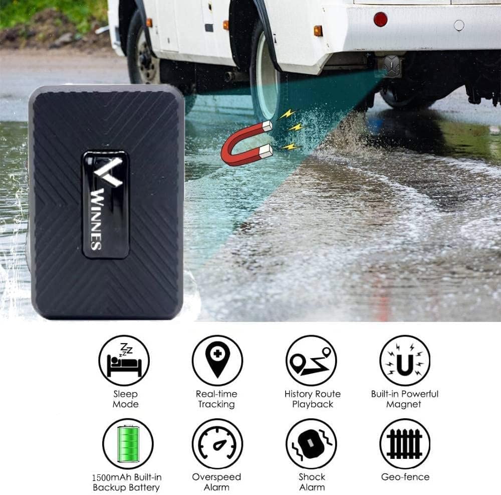 Real-Time Micro GPS Tracker with Strong Magnet - Portable Satellite Location Device with Geo-Fence Alarms & Free App | Perfect for Cars, Motorcycles, Kids, Pets & Asset Tracking