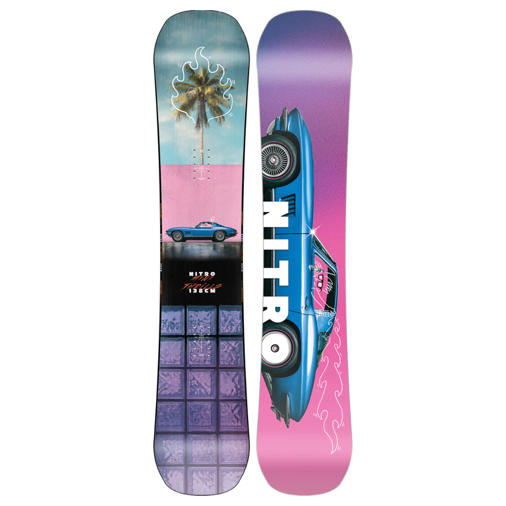 Nitro Mini Thrills Snowboard - Kids & Youth Freestyle Snowboard for All-Mountain Riding | Perfect for Park, Powder & Groomed Runs