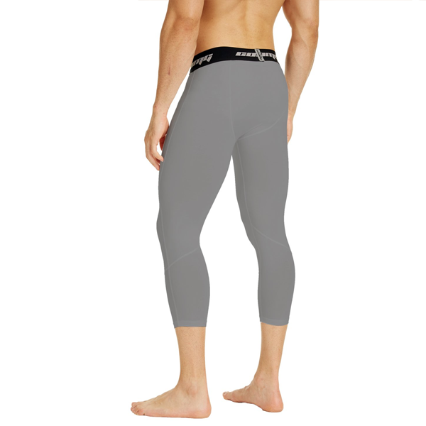 Light Grey 3/4 Compression Tights for Women & Men - High Performance Workout Leggings for Running, Yoga, Gym & Sports