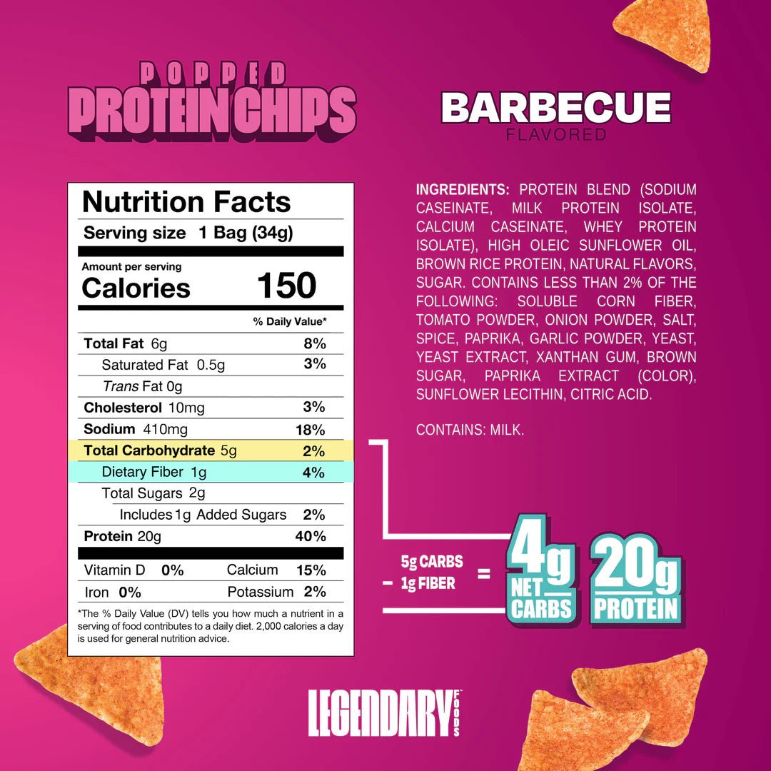 Legendary Foods Popped Protein Chips - 7 Pack Variety | High Protein Low Carb Snacks for Keto Diet & Healthy Lifestyle | Perfect for Office, Gym & On-the-Go