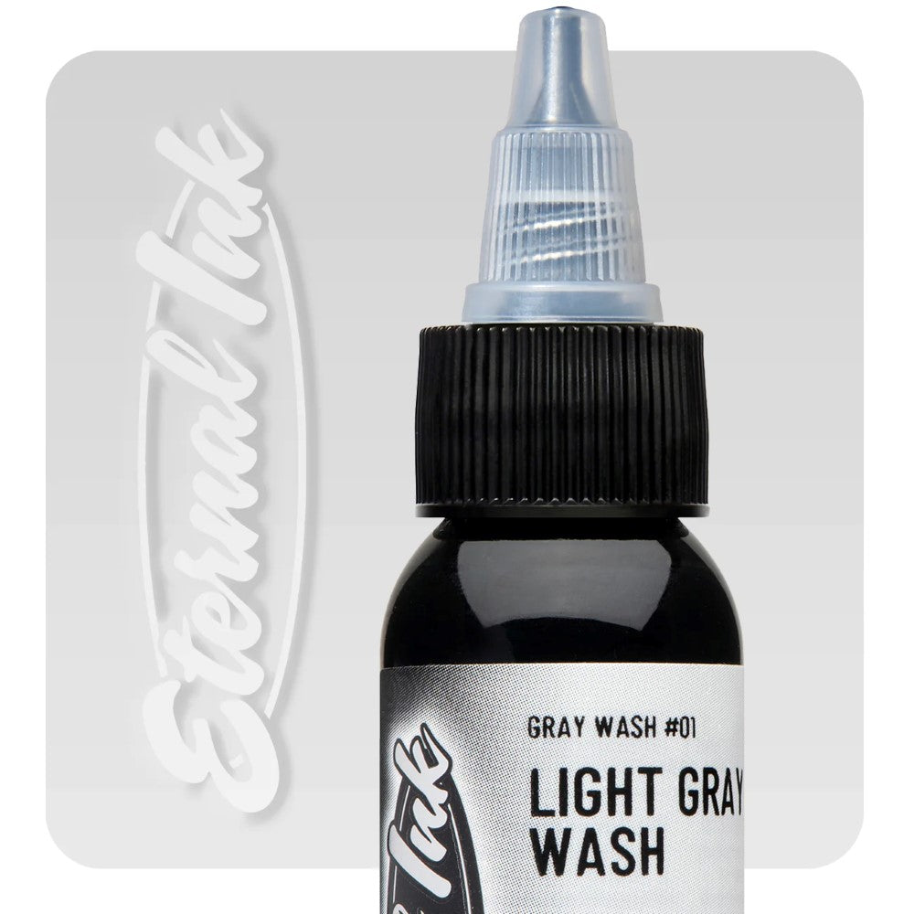 Eternal Ink Eternal Gray Wash Light Gray Tattoo Ink - Professional Tattoo Artist Supplies for Realistic Gray Wash Shading | Perfect for Portrait, Realism, and Black & Grey Tattoos