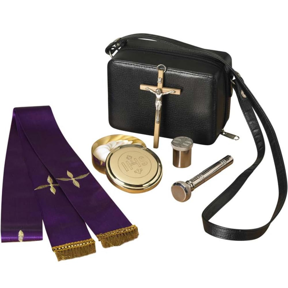 Portable Pastoral Sick Call Set with Vinyl Case - Perfect for Hospital Visits, Home Care & Religious Ceremonies