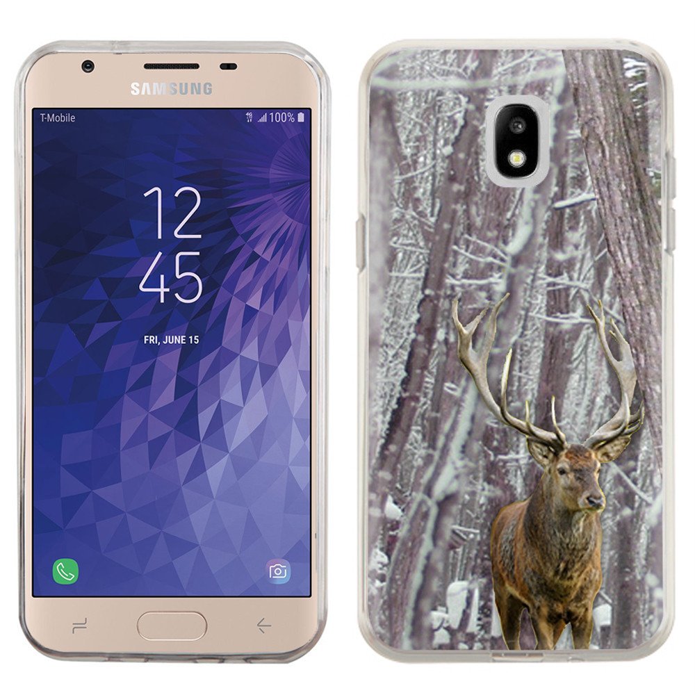 Samsung Galaxy J3 Orbit Case - OneToughShield TPU Gel Protective Slim-Fit Phone Cover (Deer/Snow/Camo) | Durable Shockproof Design for Everyday Use & Outdoor Activities