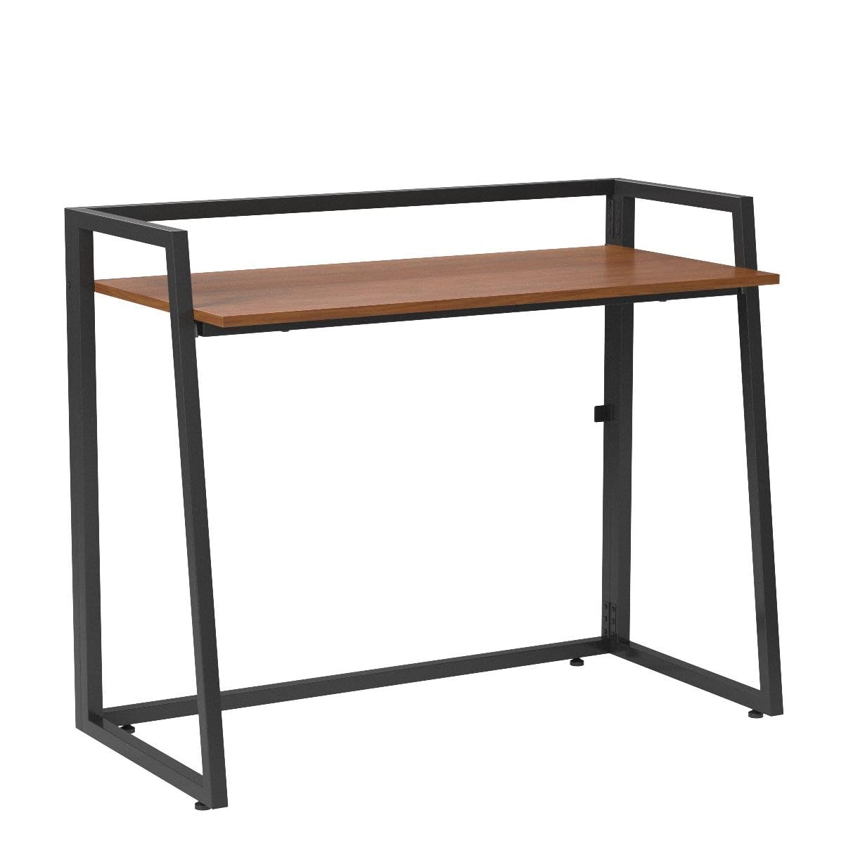 Compact 41 Inch Folding Desk with Protective Railing - Portable Computer Desk for Small Spaces, Home Office & Student Study - Space-Saving Foldable Workstation for Dorm Rooms, Apartments & Workspaces