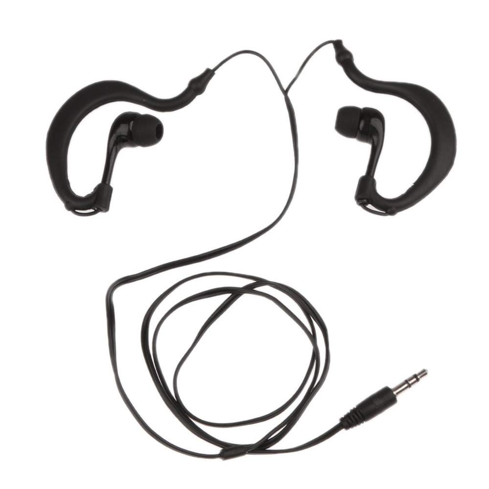 Waterproof Sports Wired Earbuds with 3.5mm Jack, Secure Hook Design for Swimming, Diving, Running & Workouts - Compatible with MP3/MP4 Players & Smartphones (Black) - Perfect for Gym, Swimming Pool & Outdoor Activities