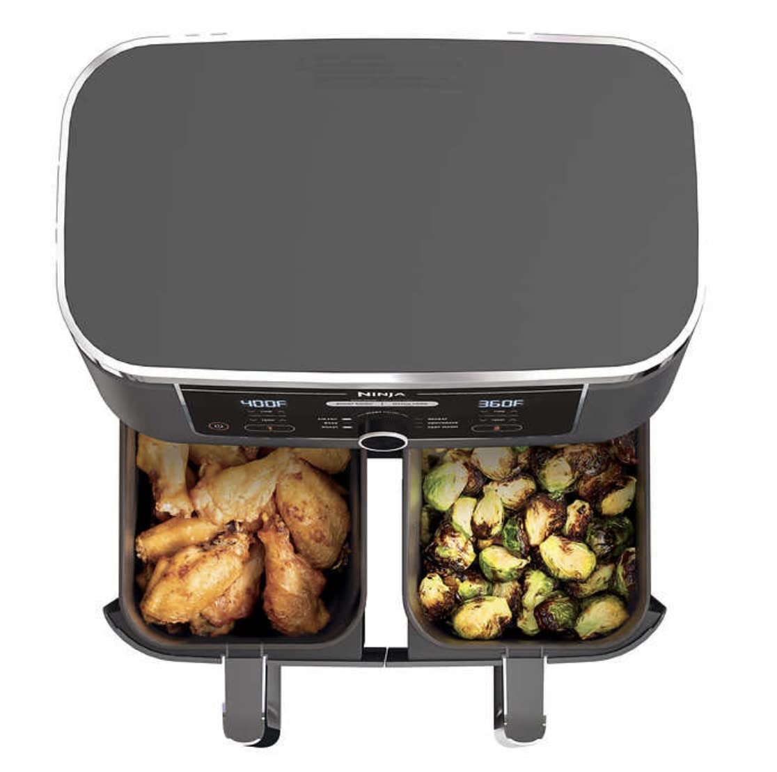 Ninja Foodi 6-in-1 10-Quart XL DualZone Air Fryer with 2 Independent Baskets - Smart Finish, Match Cook, Roast, Broil & Dehydrate - Perfect for Family Dinners, Meal Prep & Healthy Cooking (Model AD350CO)