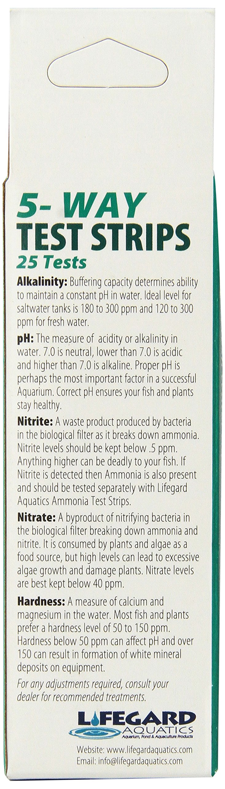 Lifegard Aquatics 5-in-1 Aquarium Water Test Strips - Quick & Accurate pH, Nitrate, Nitrite, Chlorine & Hardness Testing for Freshwater & Saltwater Fish Tanks - Essential for Healthy Aquatic Life