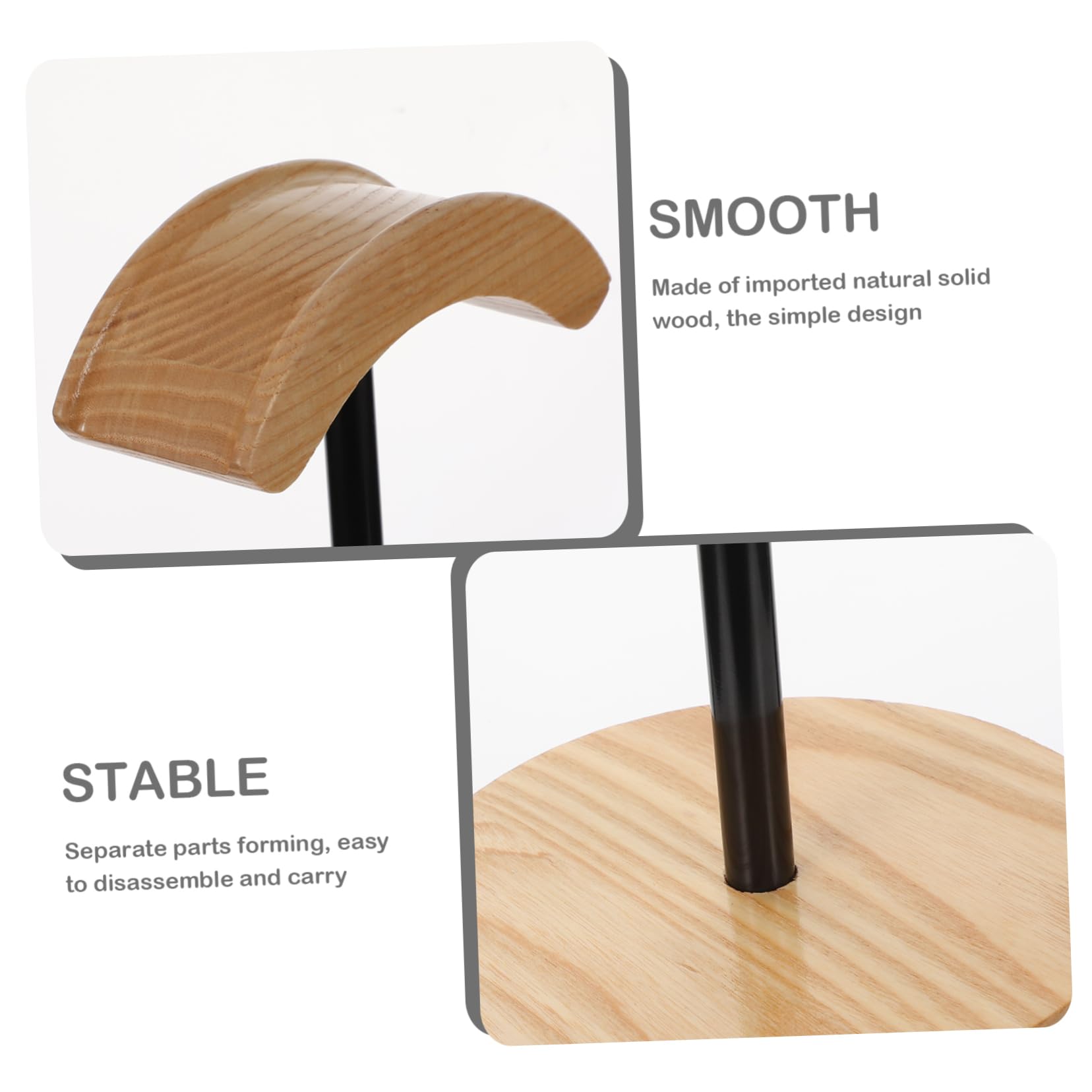 Premium OSALADI Solid Wood Headphone Stand - Elegant Wooden Headphone Hanger & Gaming Headset Holder - Space-Saving Desktop Display Stand for Home Office, Gaming Setup & Studio Use
