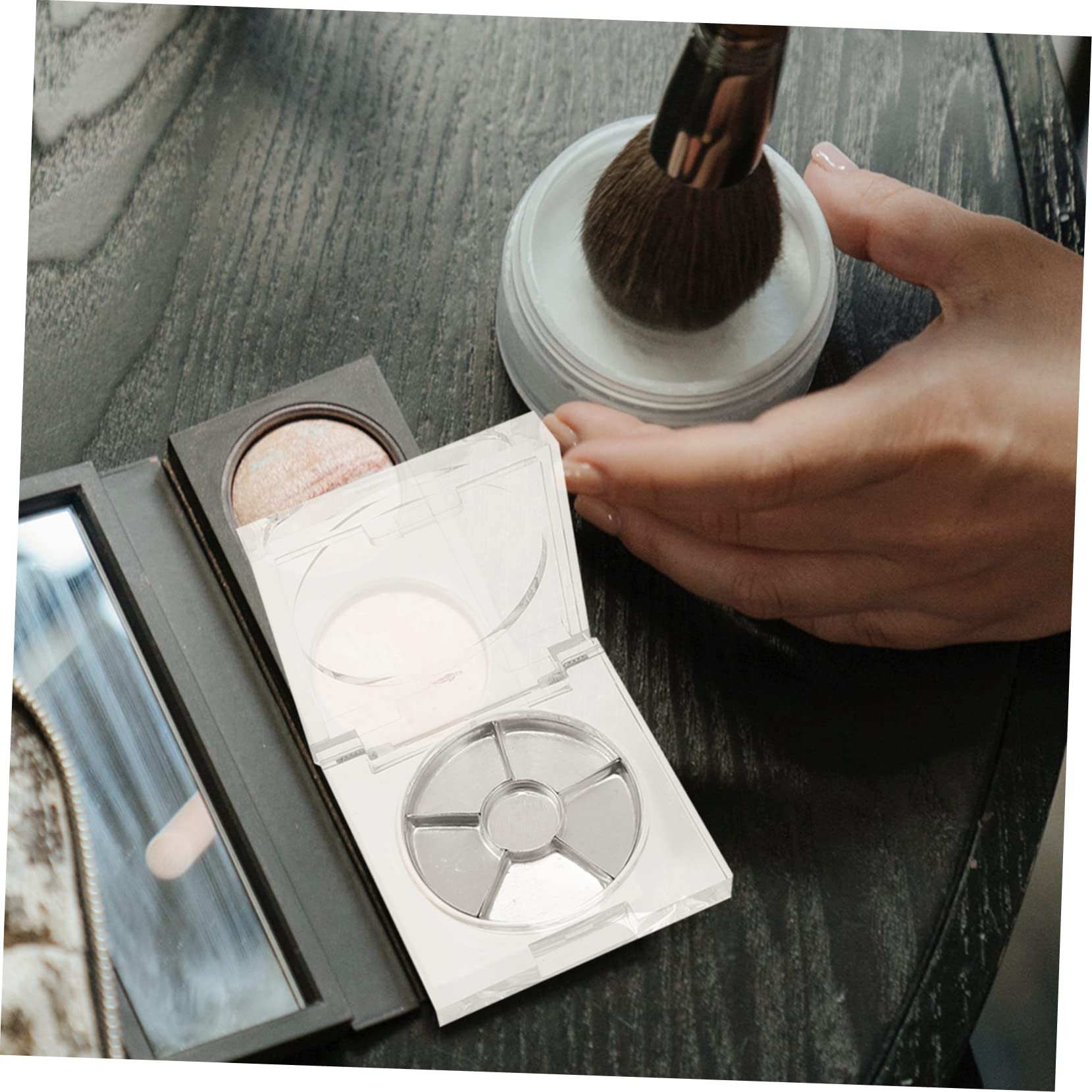 14pcs Clear Blush & Eyeshadow Empty Palette Box - Travel-Friendly Makeup Organizer with Lid, Transparent Plastic Storage Case for Eyeshadow, Blush, Highlighter - Perfect for Makeup Artists, Travel & Home Use