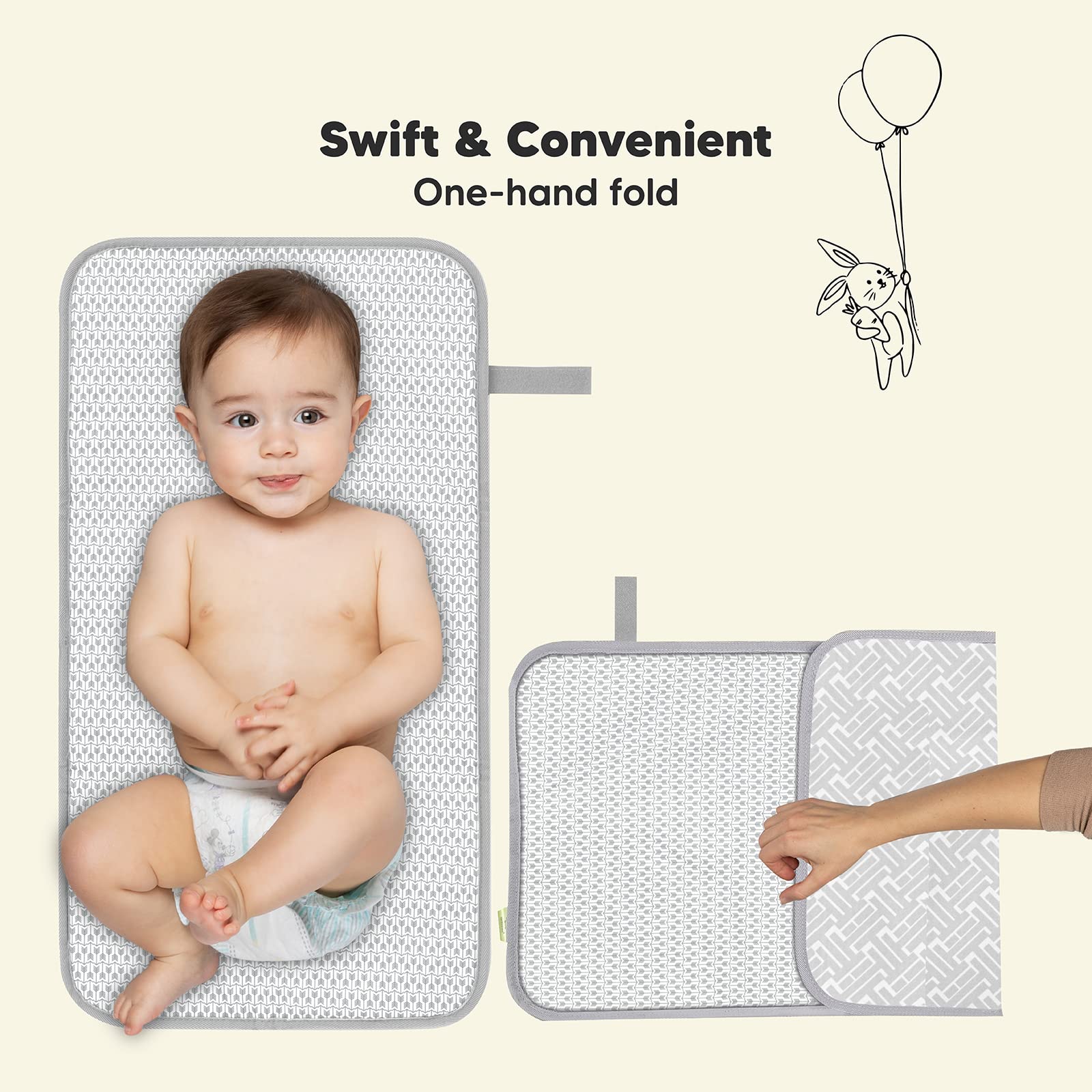 KeaBabies Waterproof Portable Diaper Changing Pad & Backpack - Foldable Baby Changing Mat for Travel, Multi-Function Diaper Bag with Storage Pockets - Perfect for On-the-Go Parents, Airplane Trips & Outdoor Adventures