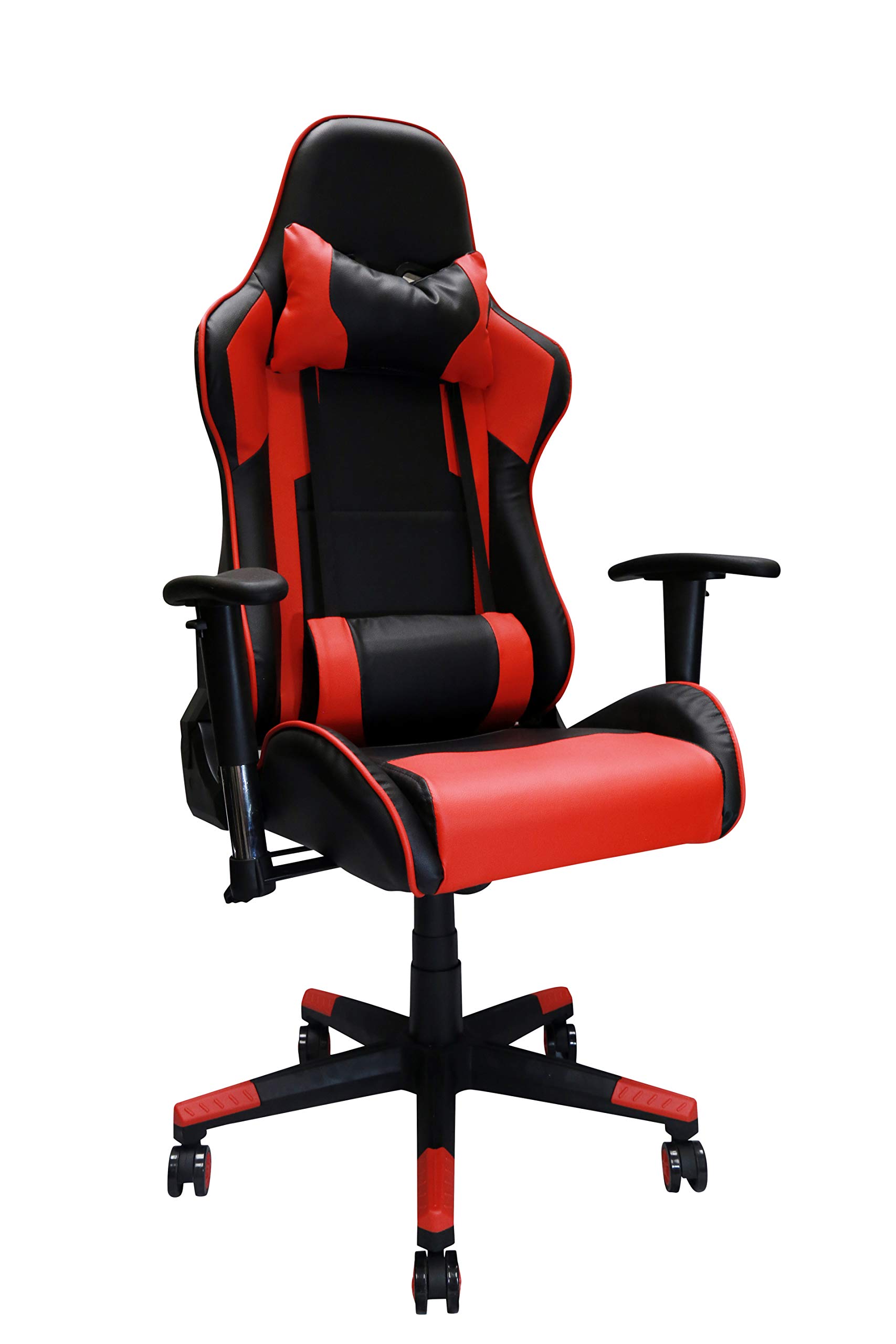 Ergonomic Racing Style Gaming Chair - Reclining Computer Chair with Headrest & Adjustable Armrests for PC Gamers | Perfect for Esports, Streaming & Home Office (Red)
